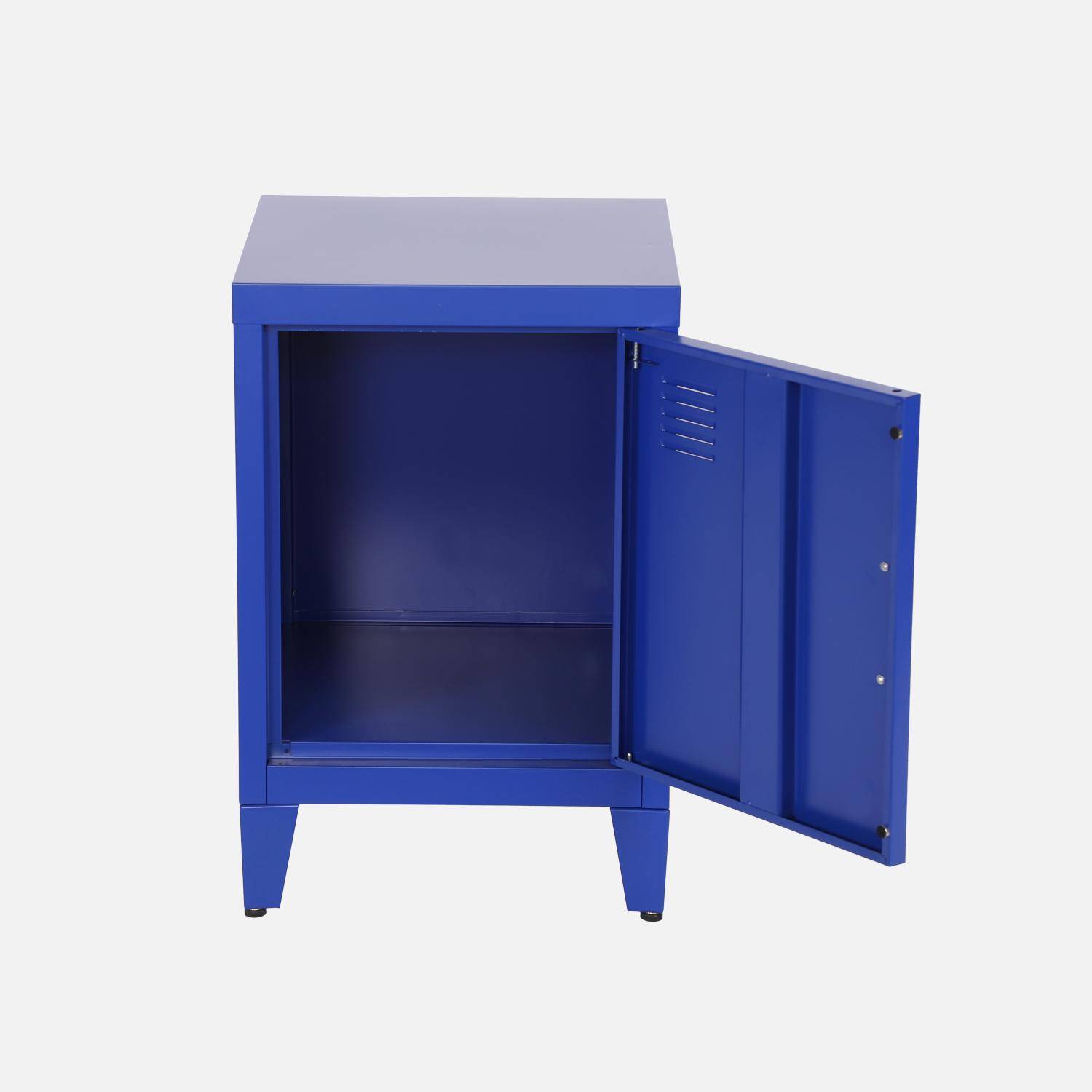 Kinder-Nachttisch aus Metall, blau, 1 Tür - Soho,sweeek,Photo5