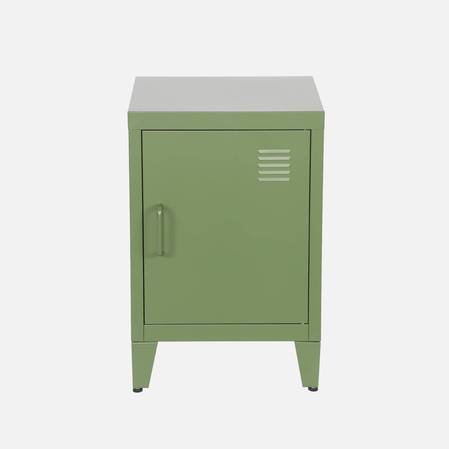 Kinder-Nachttisch aus Metall, khaki, 1 Tür - Soho Photo4