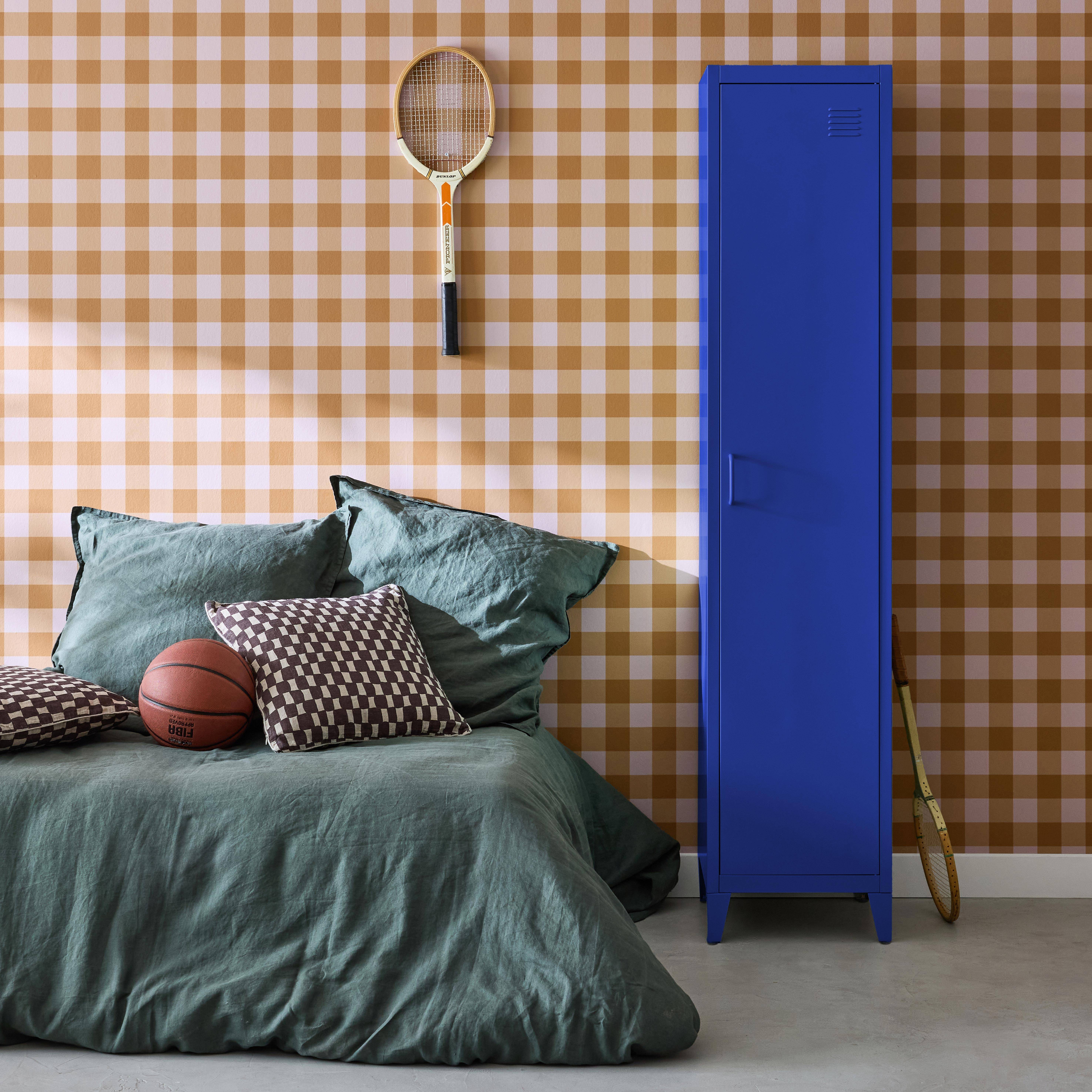 Armoire chambre en acier bleu 4 espaces de rangement, casier ,sweeek,Photo2