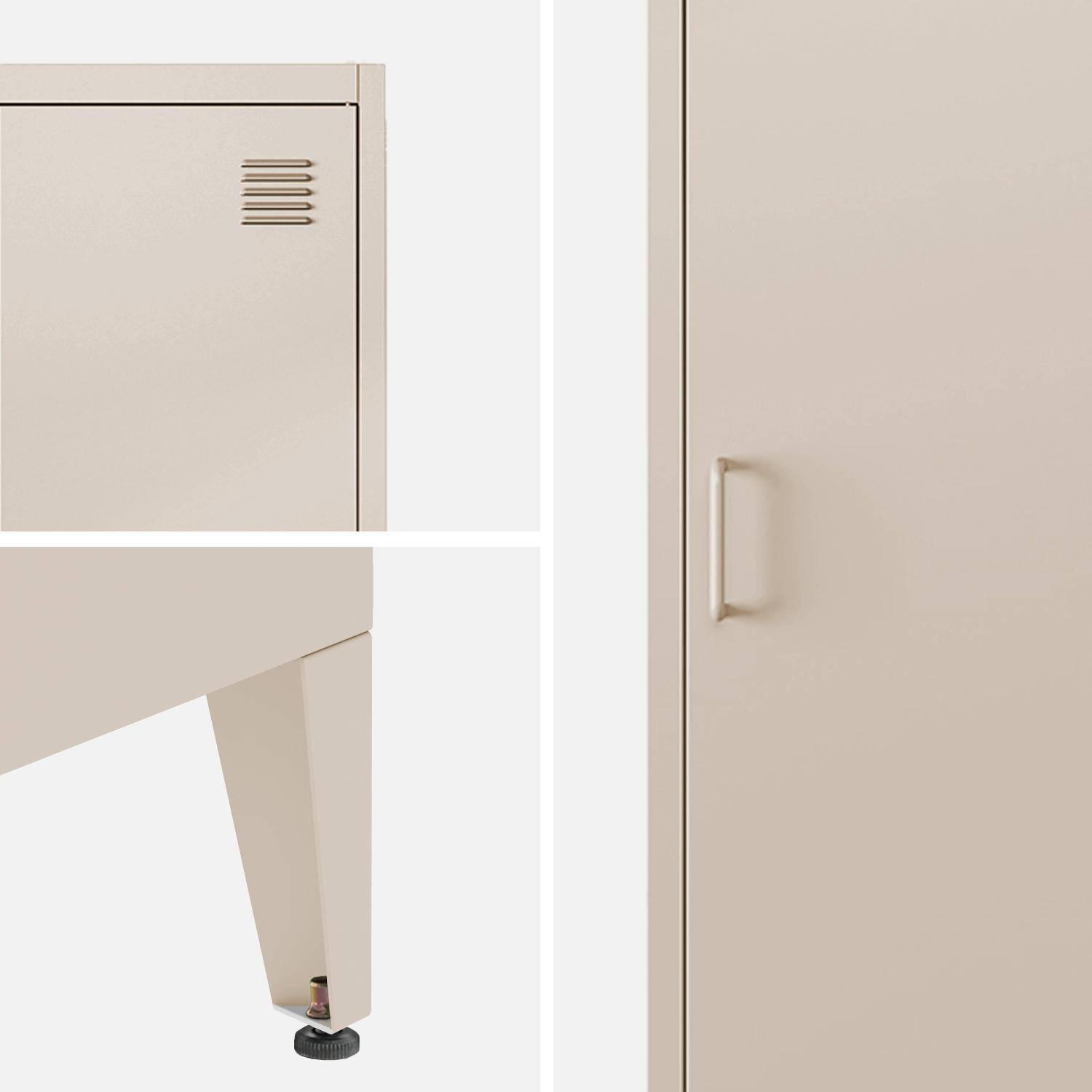 Armoire chambre en acier beige 4 espaces de rangement, casier  Photo4