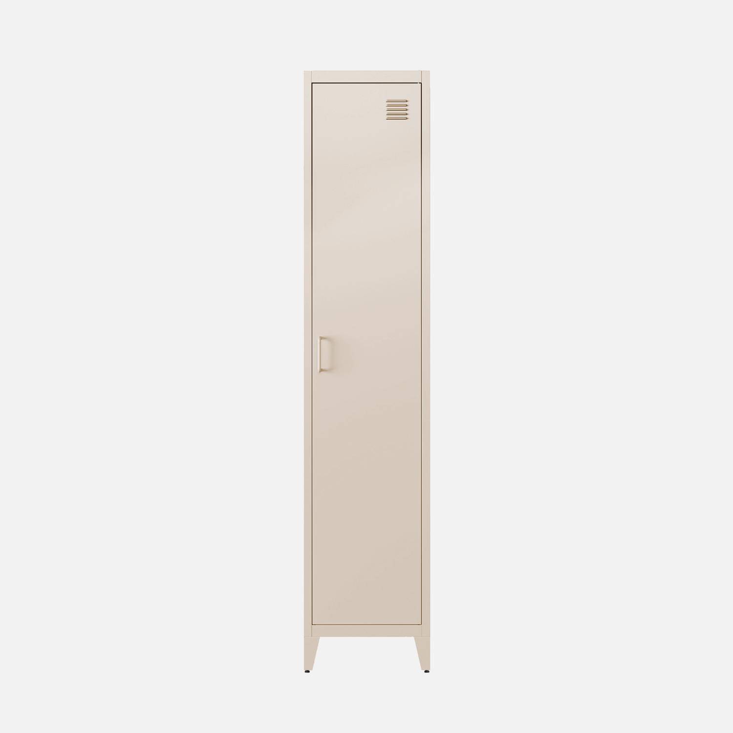 Armoire chambre en acier beige 4 espaces de rangement, casier  Photo5
