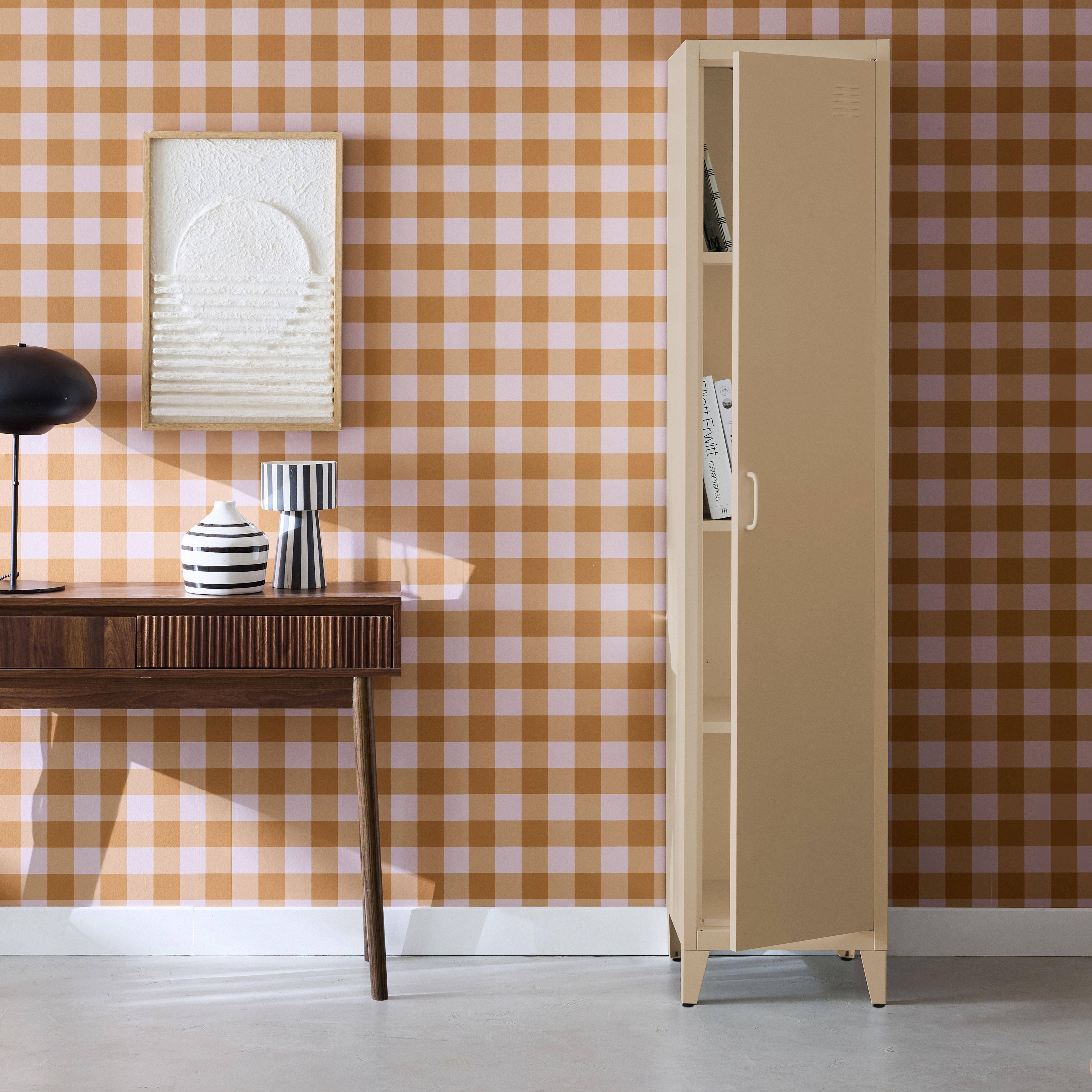 Armoire chambre en acier beige 4 espaces de rangement, casier  Photo2