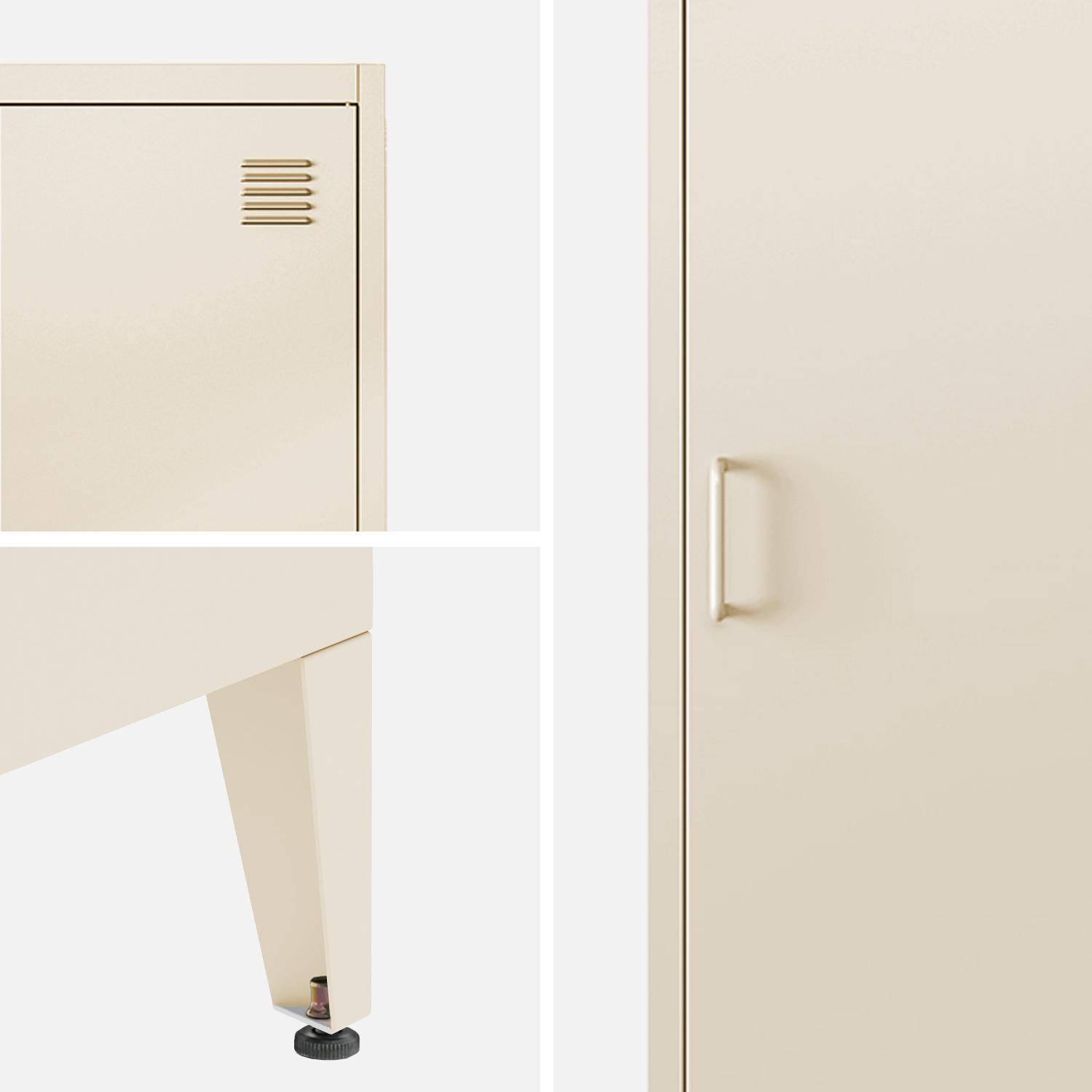 Armoire chambre en acier beige 4 espaces de rangement, casier  Photo6