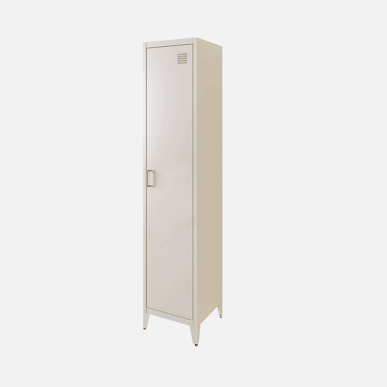 Armoire chambre en acier beige 4 espaces de rangement, casier ,sweeek,Photo3