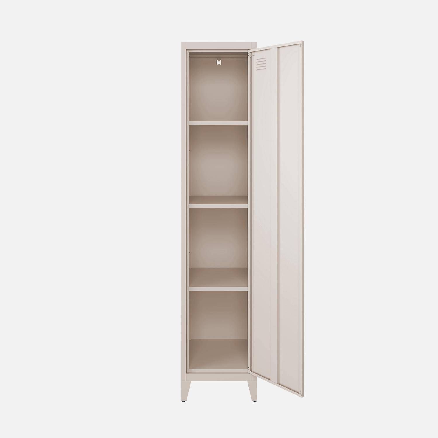 Armoire chambre en acier beige 4 espaces de rangement, casier  Photo6