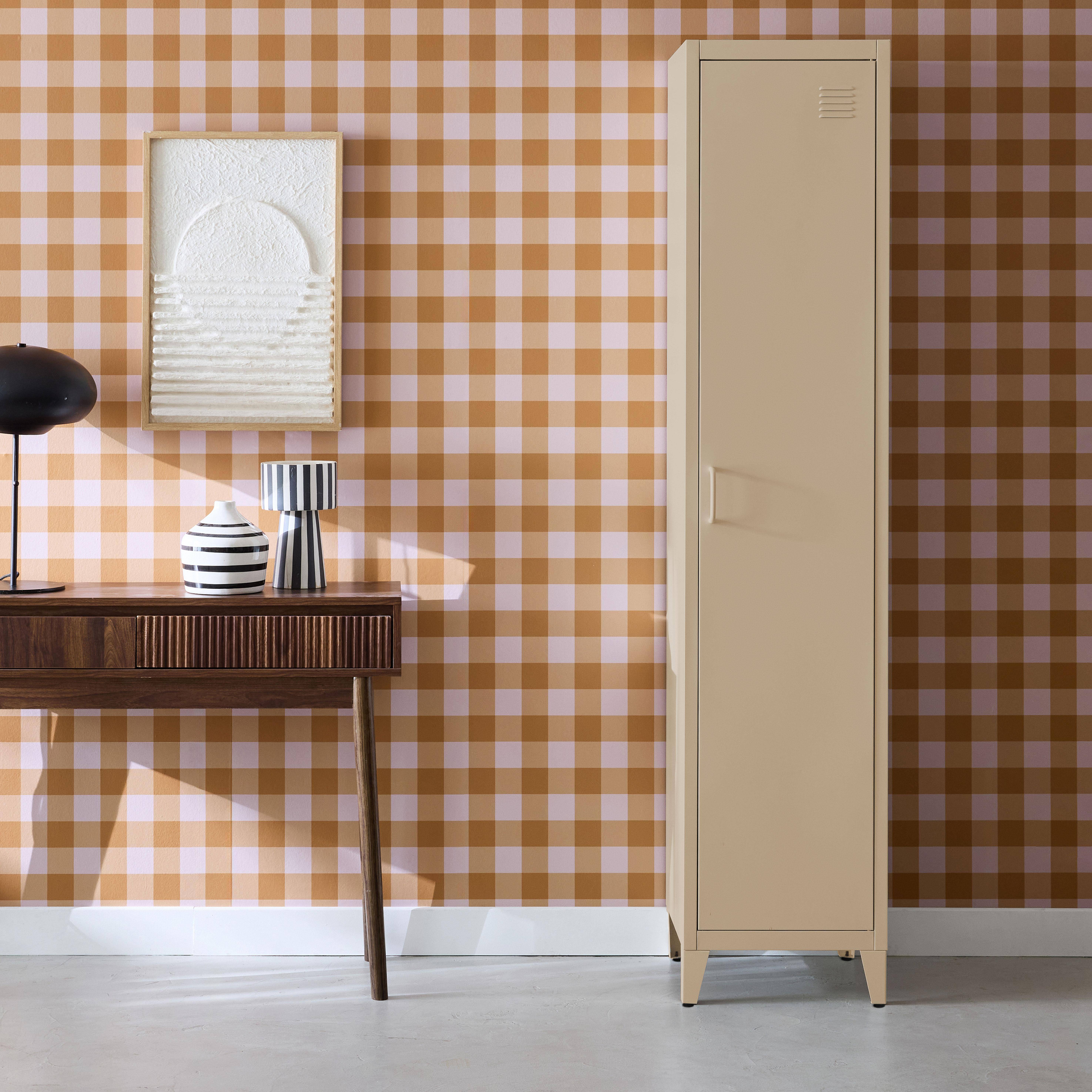 Armoire chambre en acier beige 4 espaces de rangement, casier  Photo1