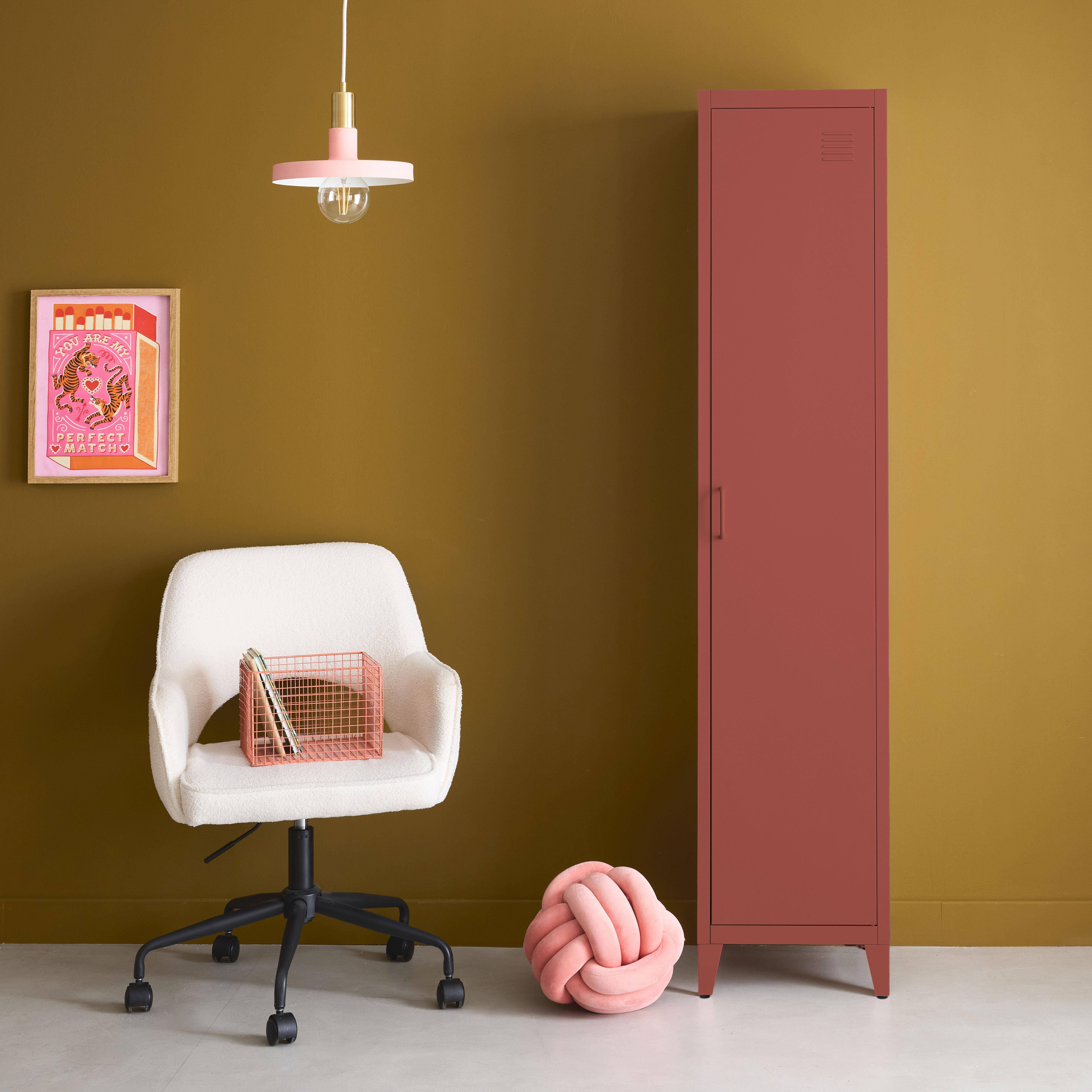 Armoire chambre en acier terracotta 4 espaces de rangement, casier ,sweeek,Photo2