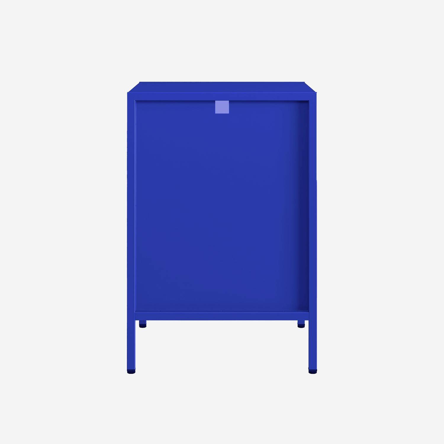 Table de chevet, table d'appoint en acier bleu,sweeek,Photo3