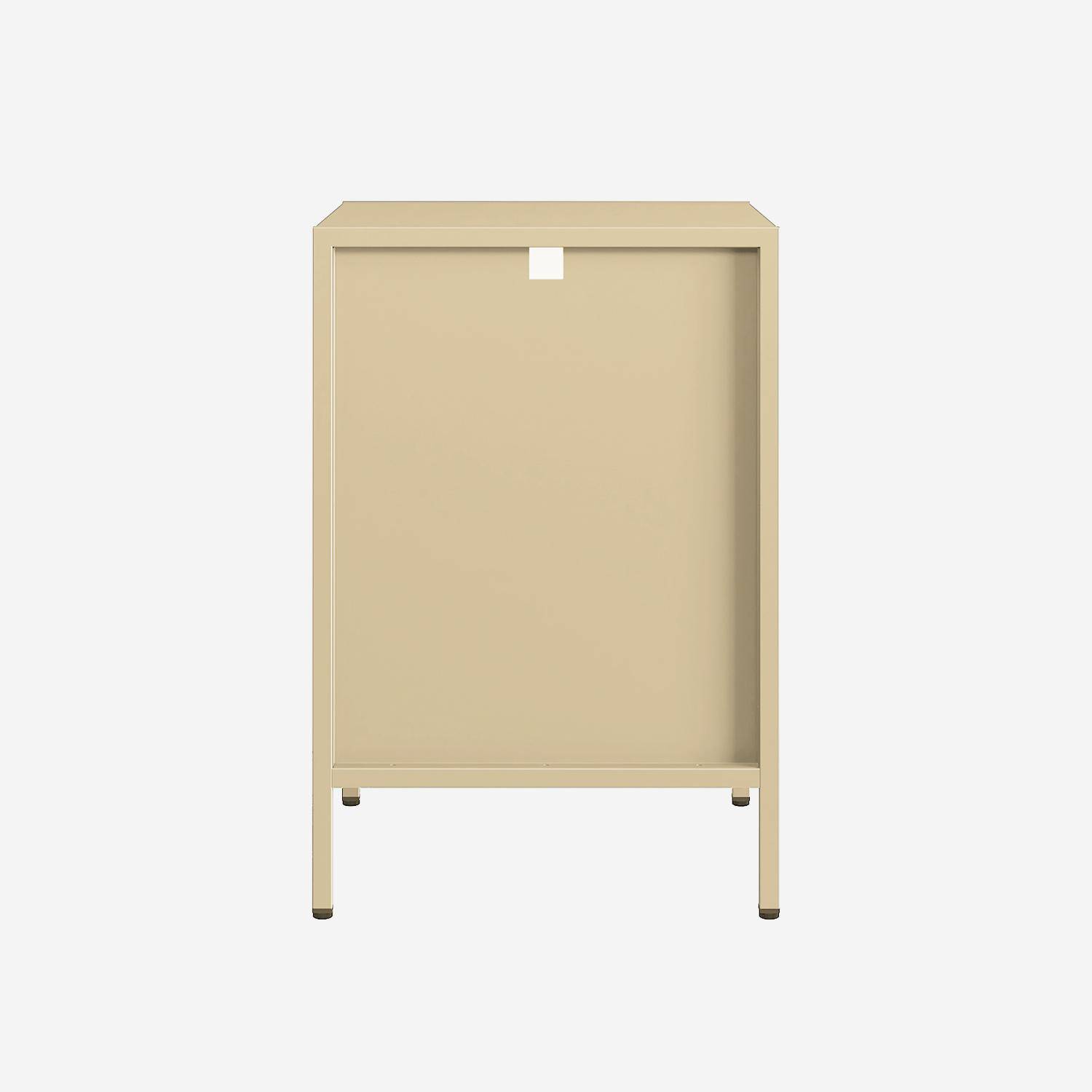 Table de chevet, table d'appoint en acier beige Photo3