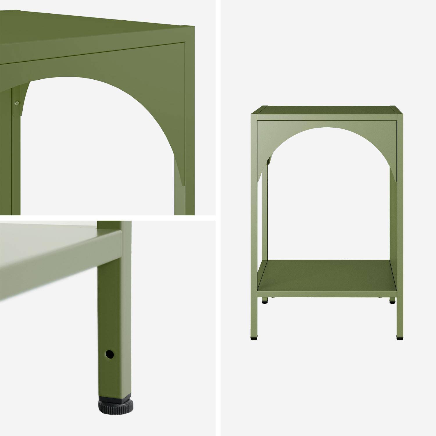 Table de chevet, table d'appoint en acier kaki Photo4