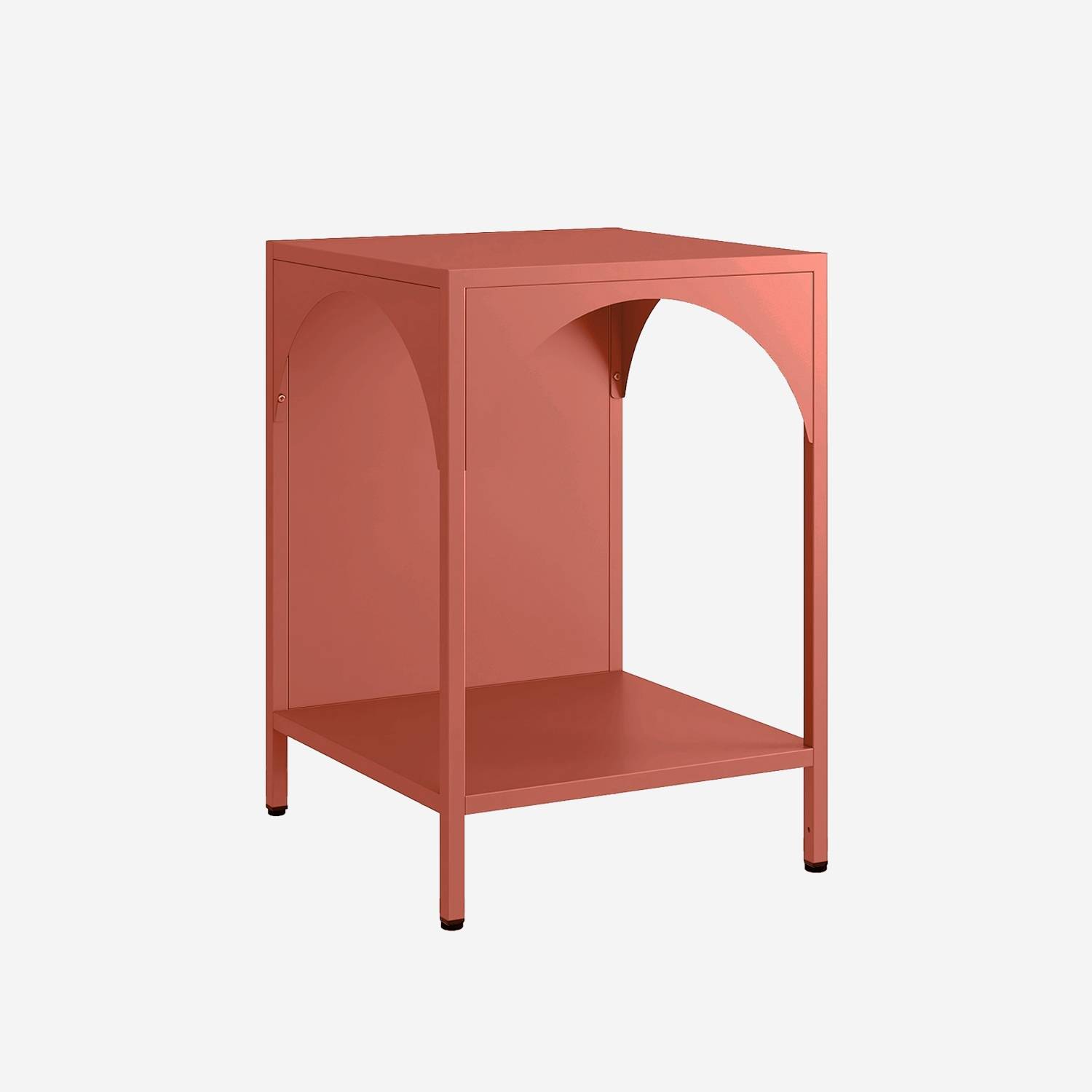 Table de chevet table d'appoint acier terracotta