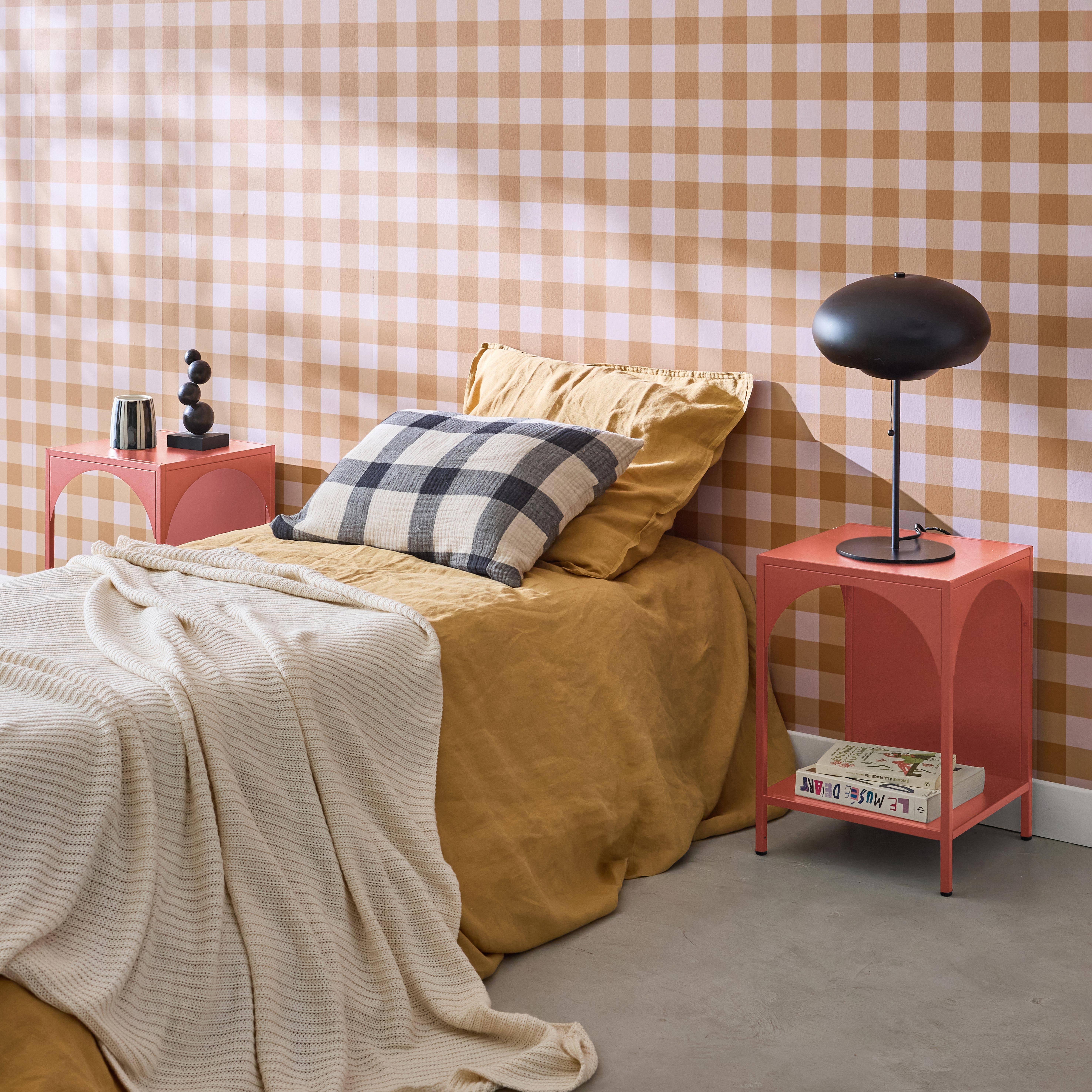 Table de chevet, table d'appoint en acier terracotta Photo2