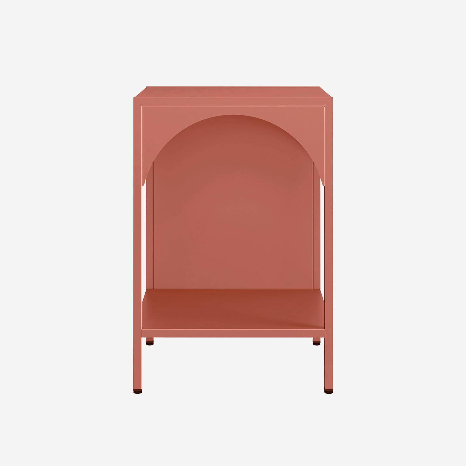 Table de chevet, table d'appoint en acier terracotta Photo2
