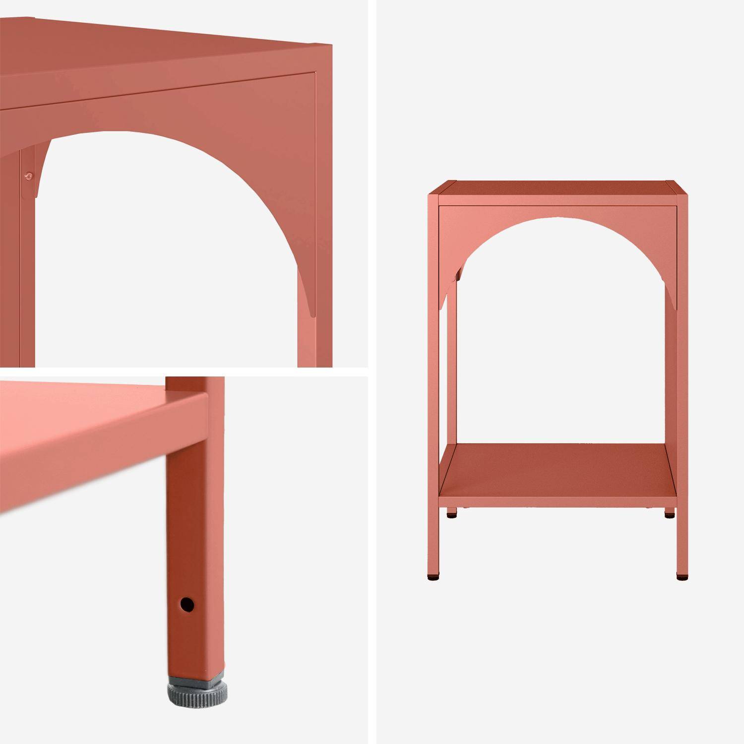 Table de chevet, table d'appoint en acier terracotta Photo4