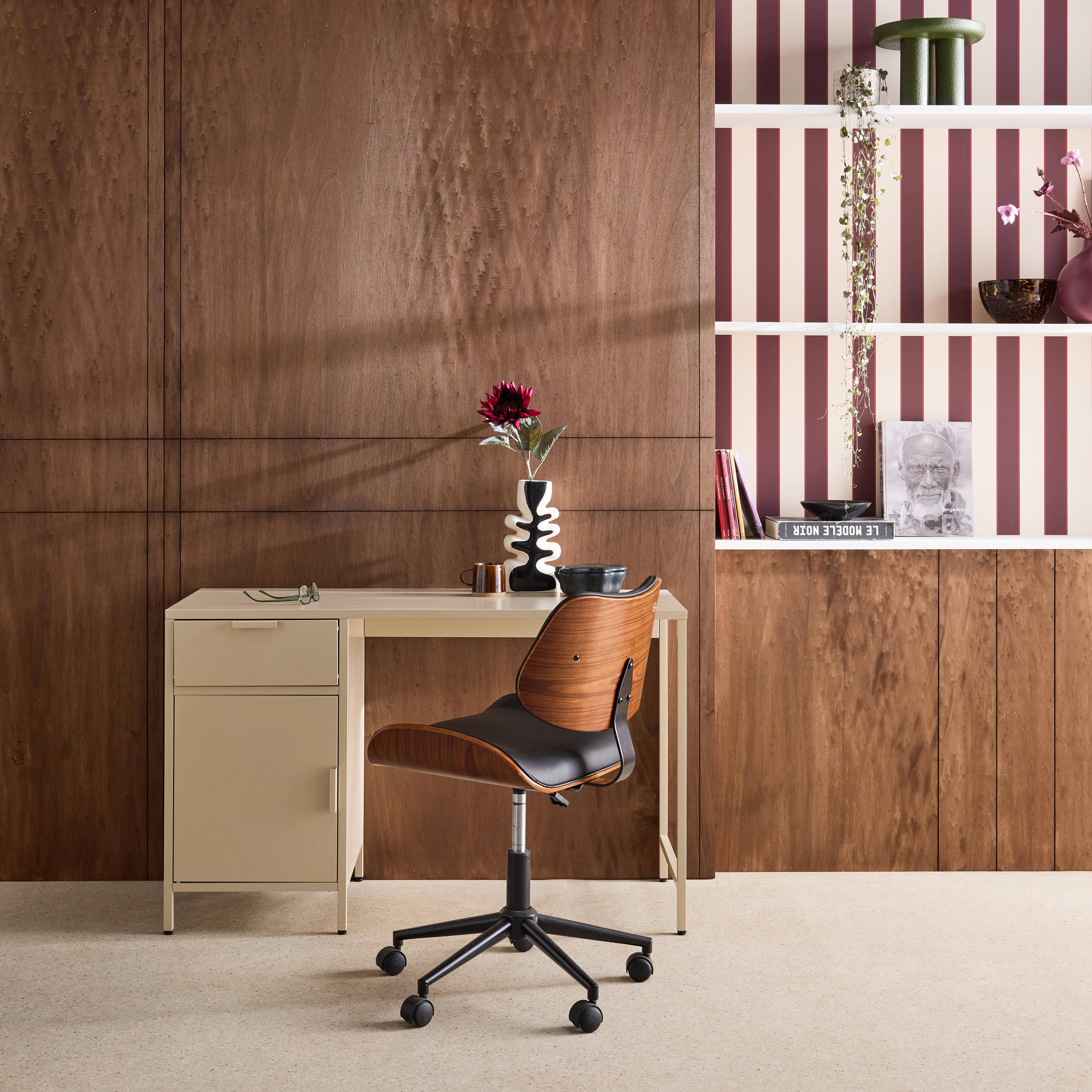 Scrivania per bambini in acciaio laminato, 1 cassetto Beige - 120x50x75 cm Photo1