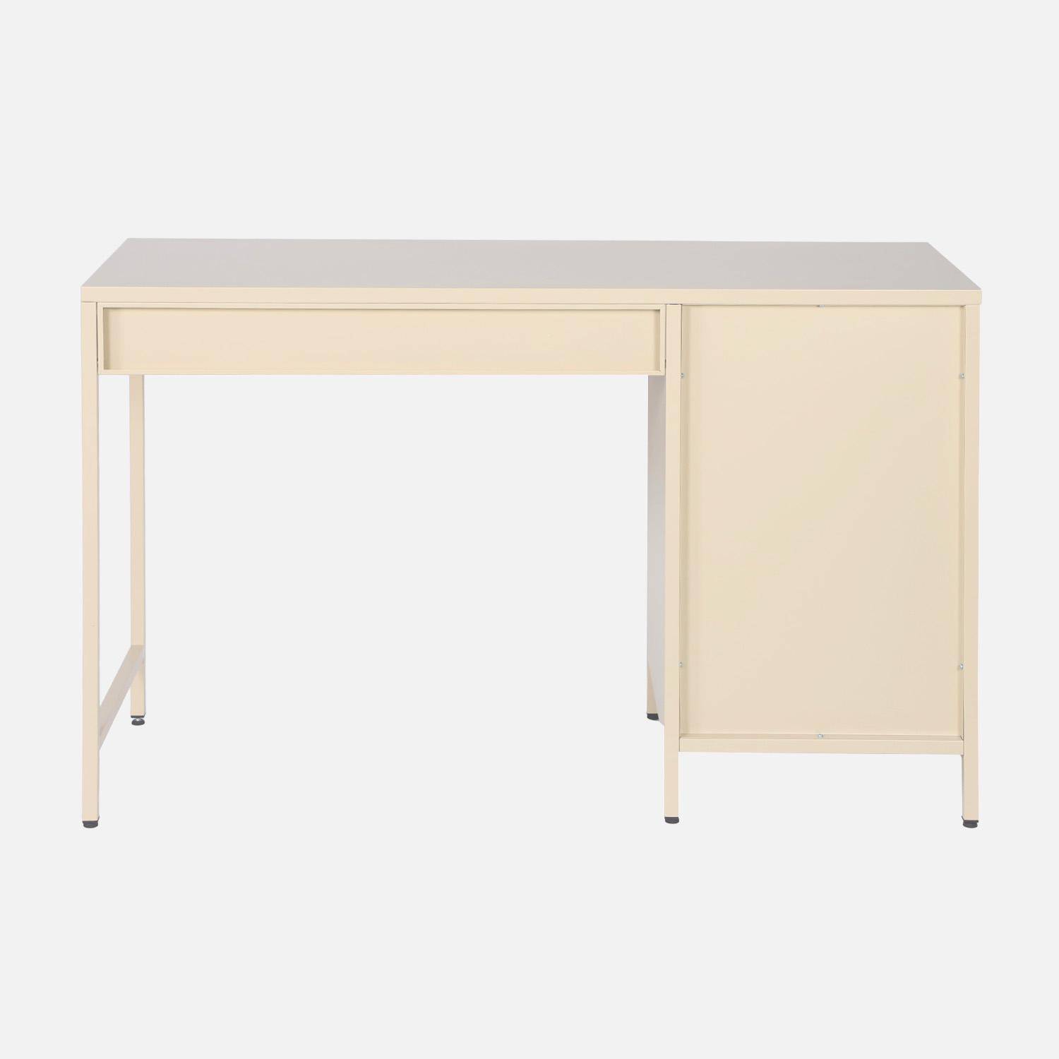 Bureau enfant acier laminé 1 tiroir, beige,  l 120 x d 60 x h 75 cm Photo4