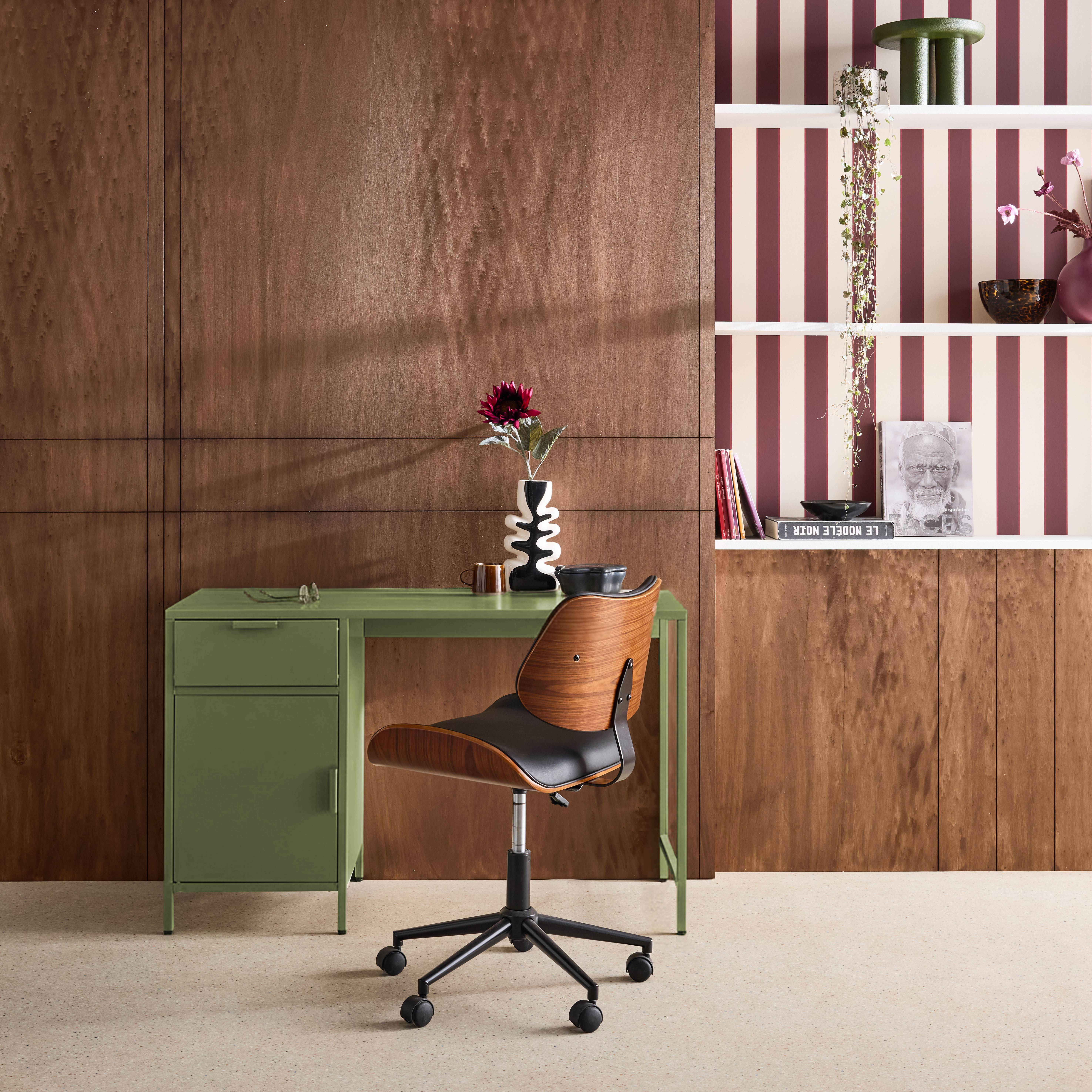 Kinderbureau metaal 1 deur en 1 lade kaki L 120 x B 50 x H 75 cm - Soho Photo1