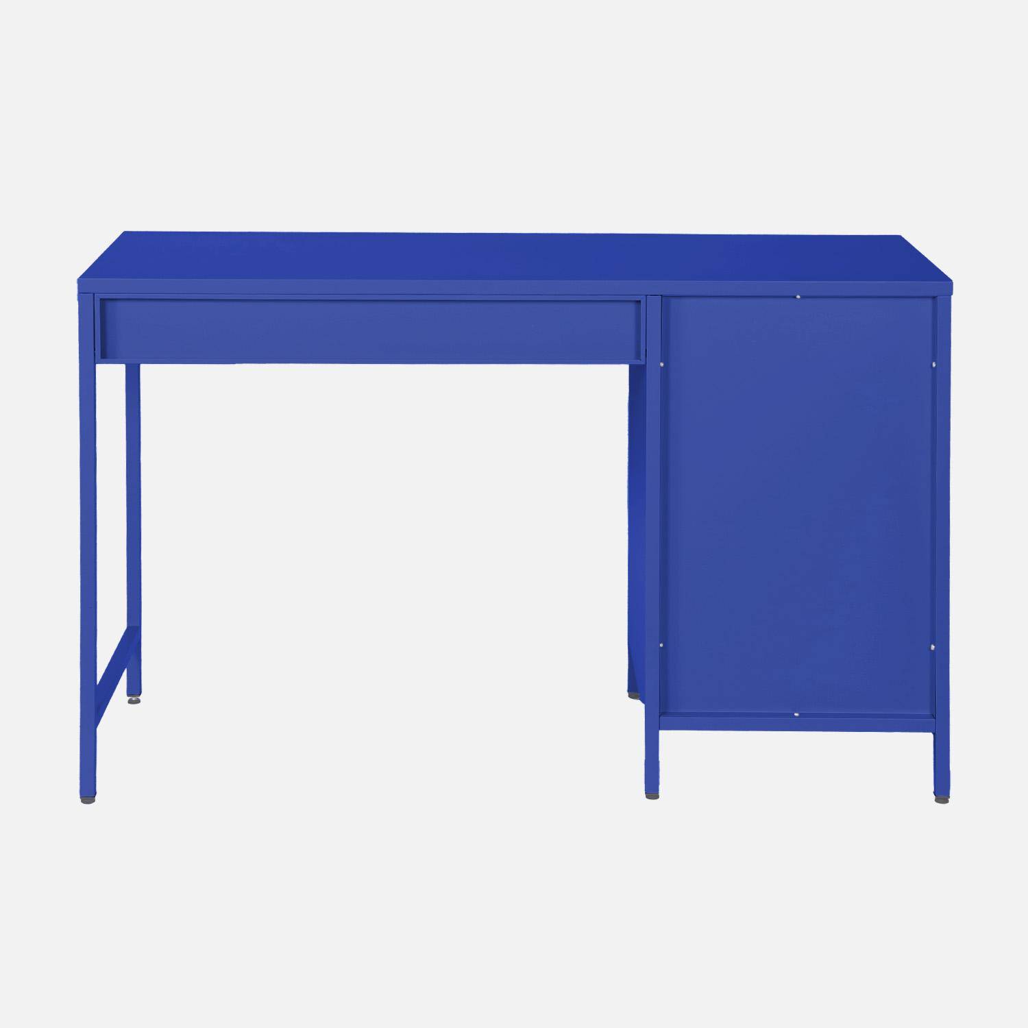 Scrivania per bambini in acciaio laminato, 1 cassetto, Soho, Blu, 120x60x75 cm Photo4