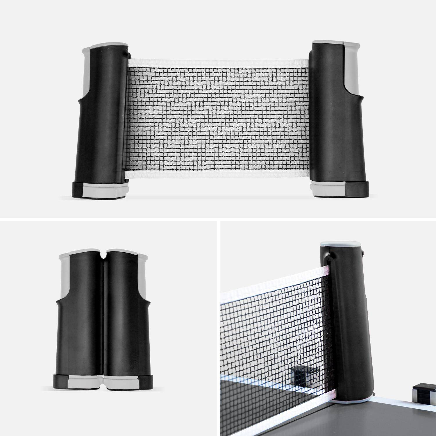 Mesa de ping pong interior plegable con 2 raquetas y 3 pelotas, 274cm Gris - 274x152.5x76 cm,sweeek,Photo5