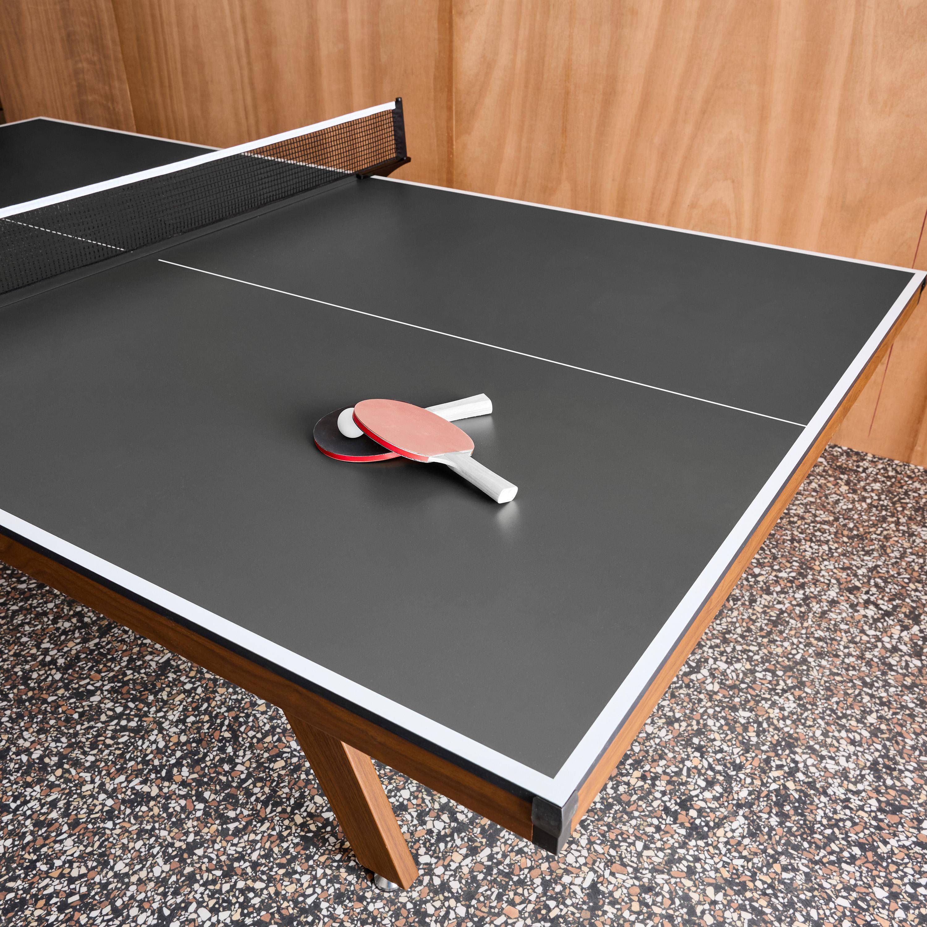 Mesa de ping pong interior deluxe con 2 raquetas y 3 pelotas, 273.5cm Gris - 274x152.5x76 cm Photo2