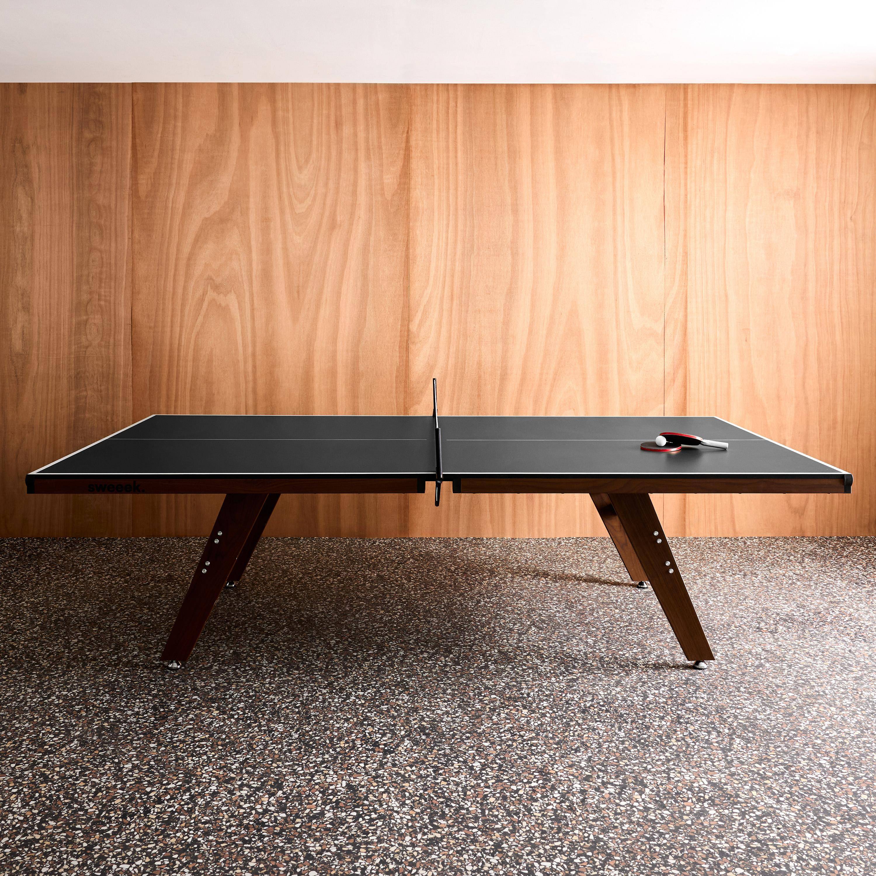 Mesa de ping pong interior deluxe con 2 raquetas y 3 pelotas, 273.5cm Gris - 274x152.5x76 cm,sweeek,Photo1
