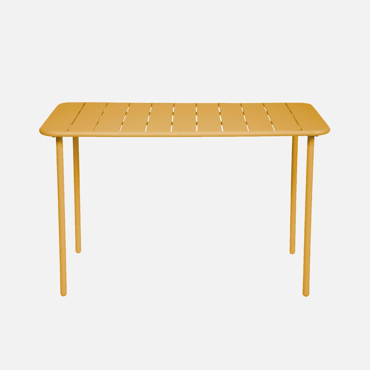 Mesa de jardim metálica de 4 lugares, Amelia 120cm, Ocre, 120x70x72.5 cm,sweeek,Photo3