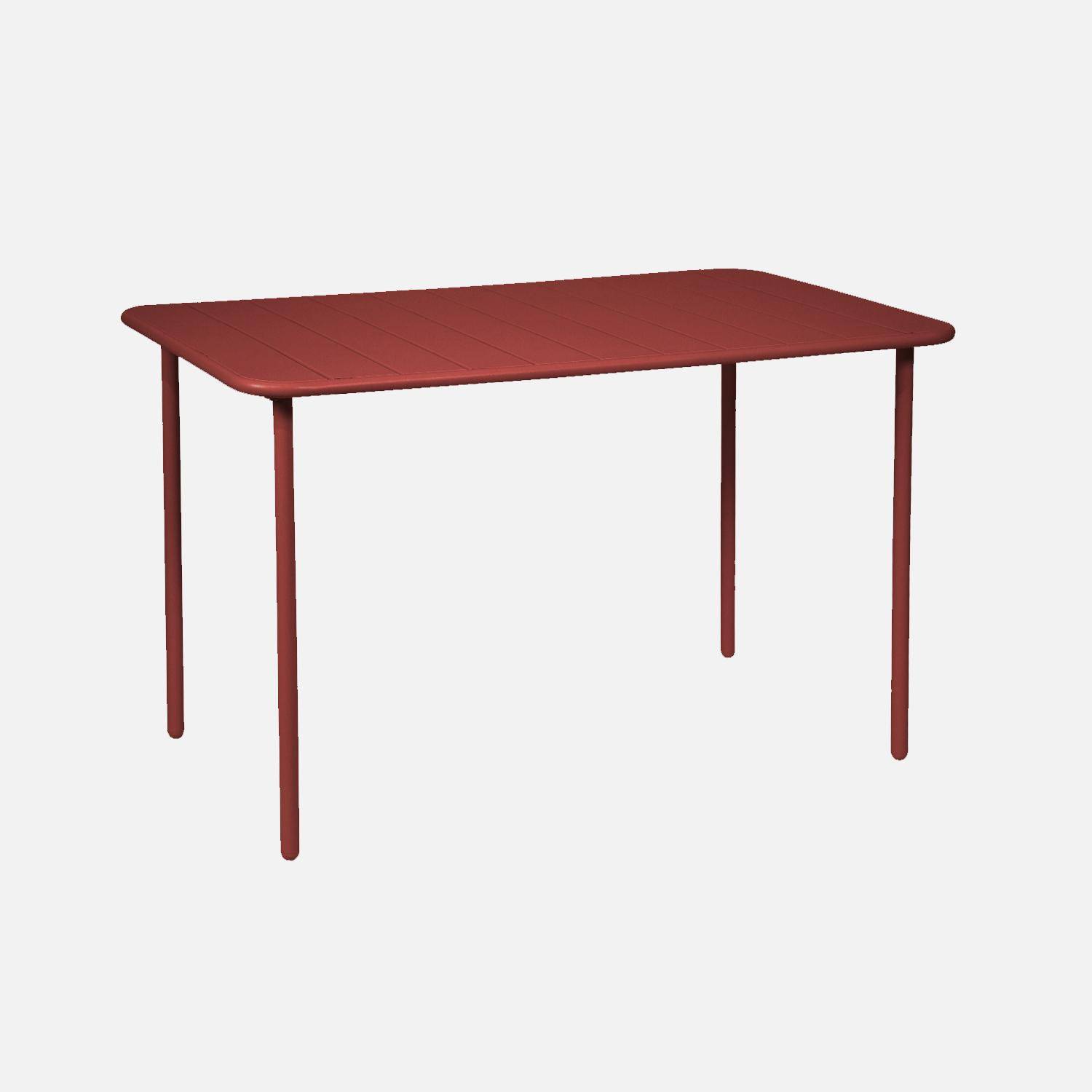 Mesa de jardim metálica de 4 lugares, Amelia 120cm, Terra de siena, 120x70x72.5 cm Photo2