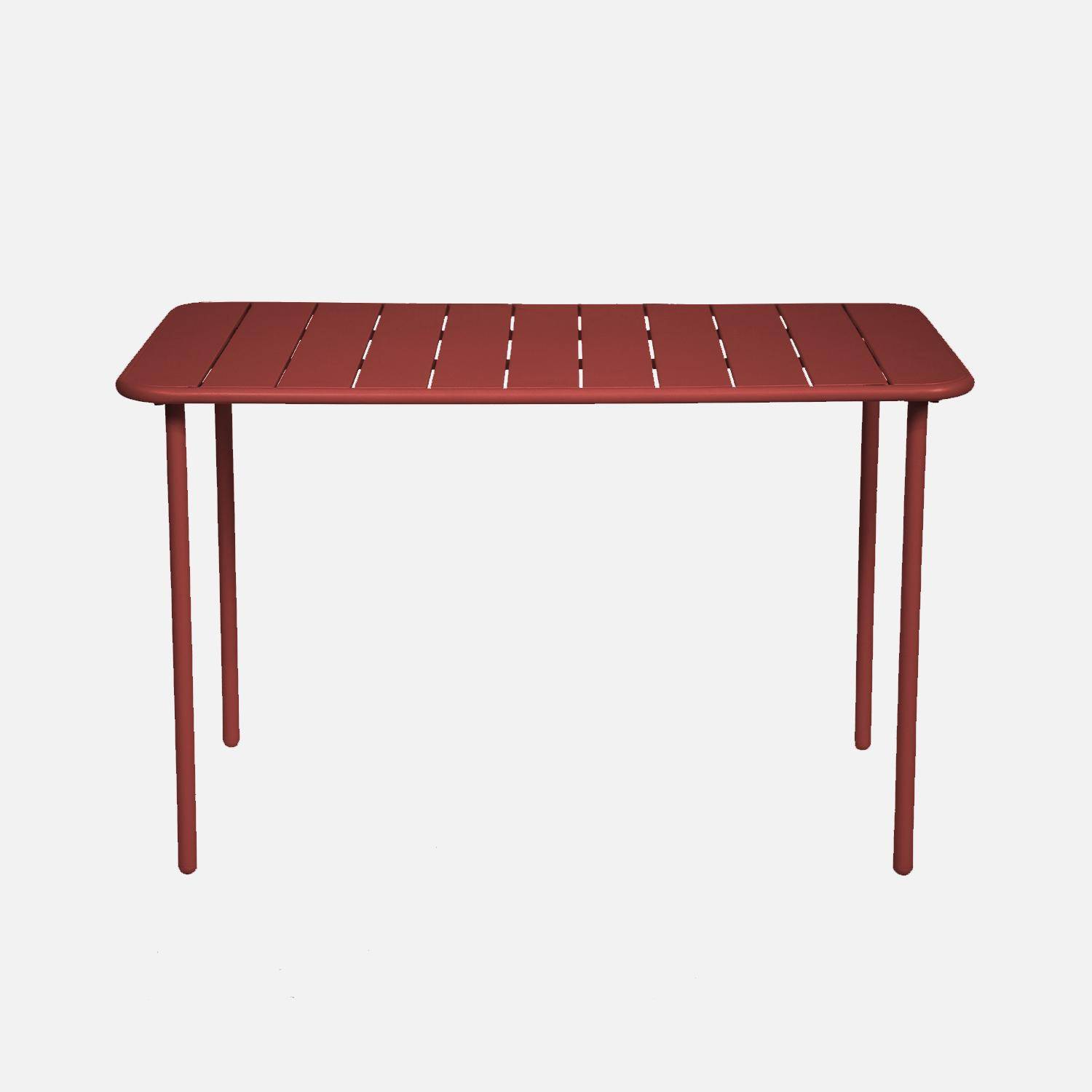 Mesa de jardim metálica de 4 lugares, Amelia 120cm, Terra de siena, 120x70x72.5 cm,sweeek,Photo3