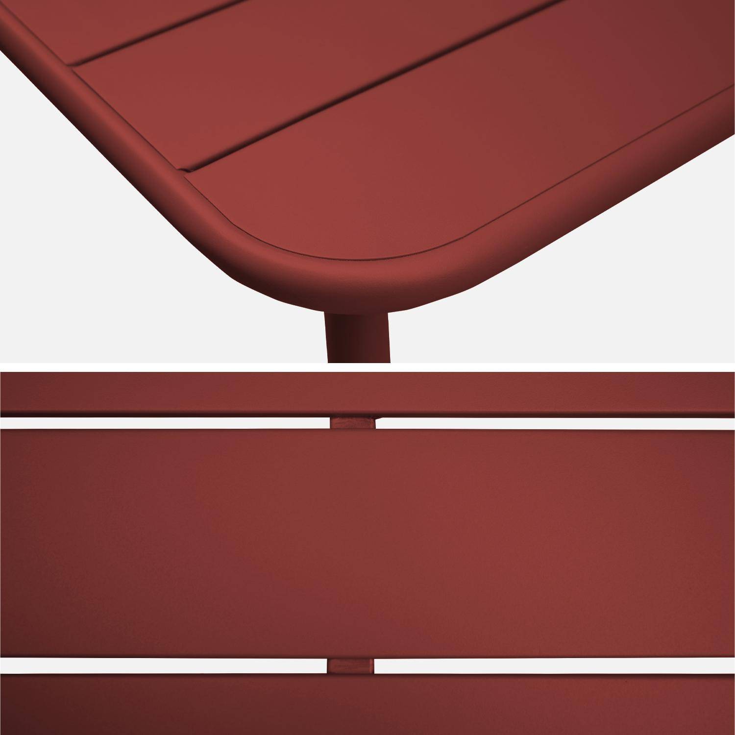 Mesa de jardim metálica de 4 lugares, Amelia 120cm, Terra de siena, 120x70x72.5 cm Photo4