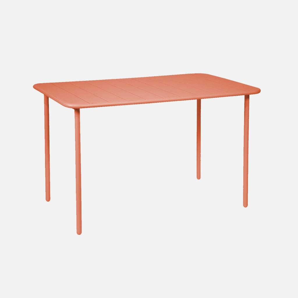 Tavolo da giardino in metallo a 4 posti, Rosa tostato