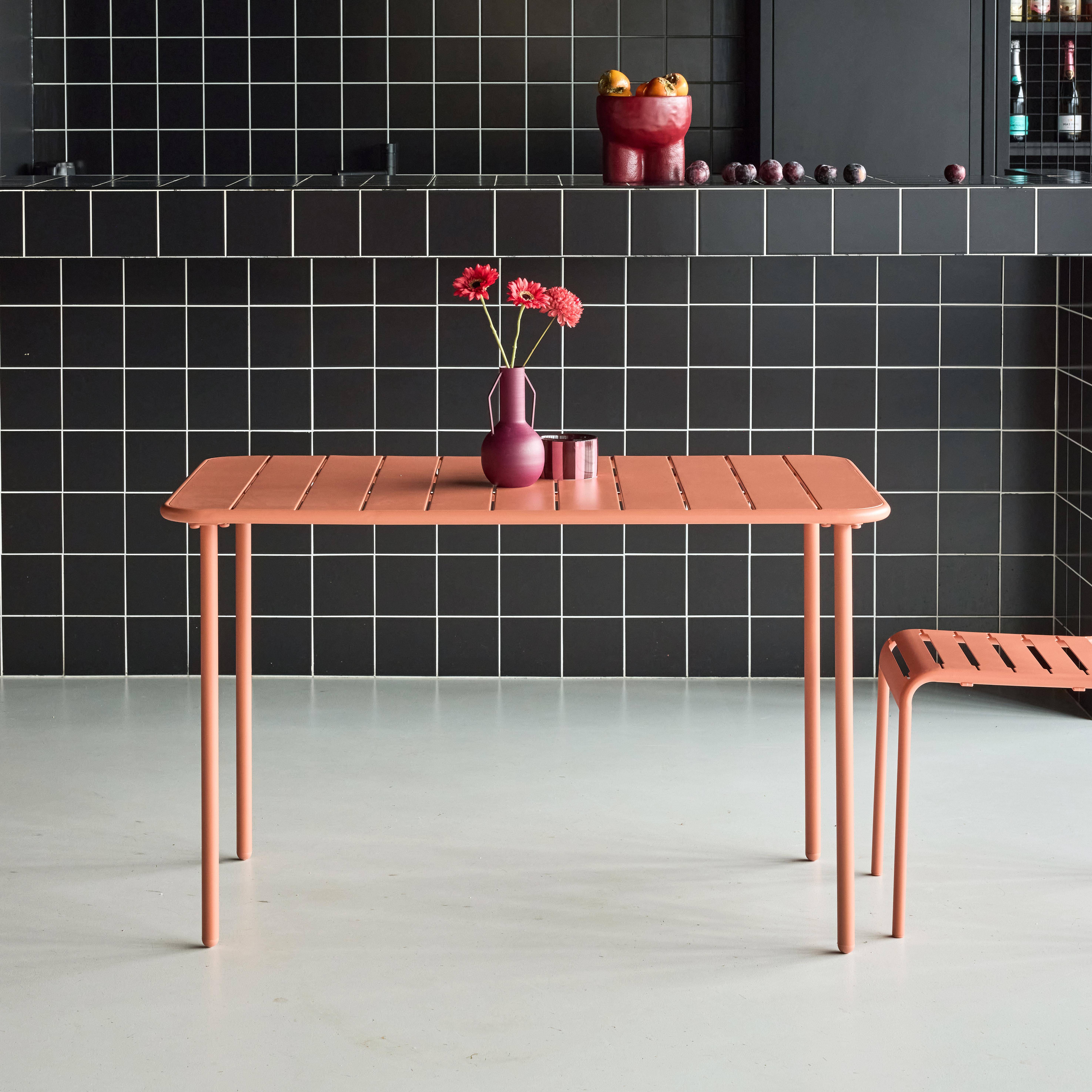 Mesa de jardín metálica de 4 plazas, Amelia 120cm, Rosa tostado, 120x70x72.5 cm,sweeek,Photo1