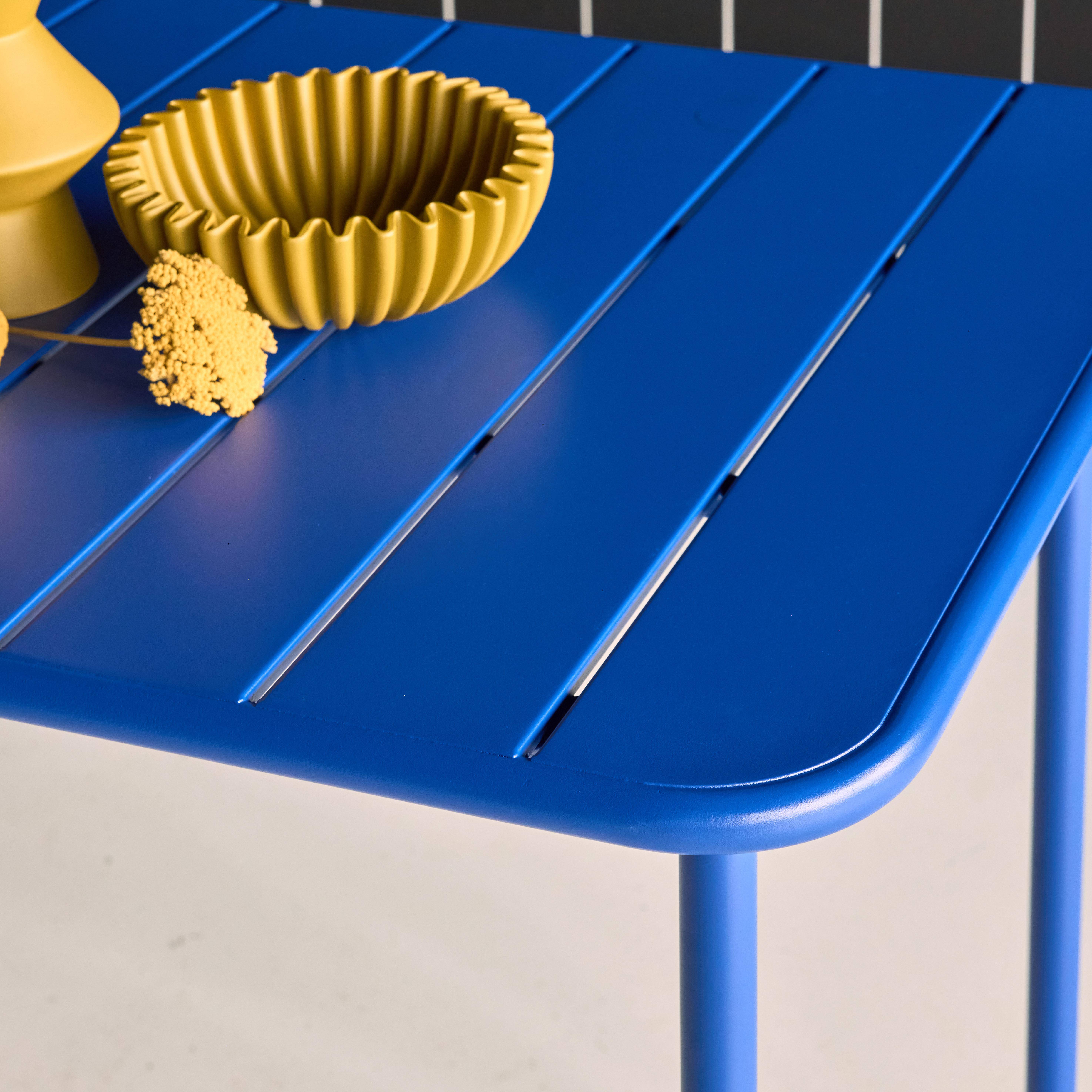 Table de jardin métal 6-8 places, bleu électrique, Amelia, 160x90x72,5cm ,sweeek,Photo3