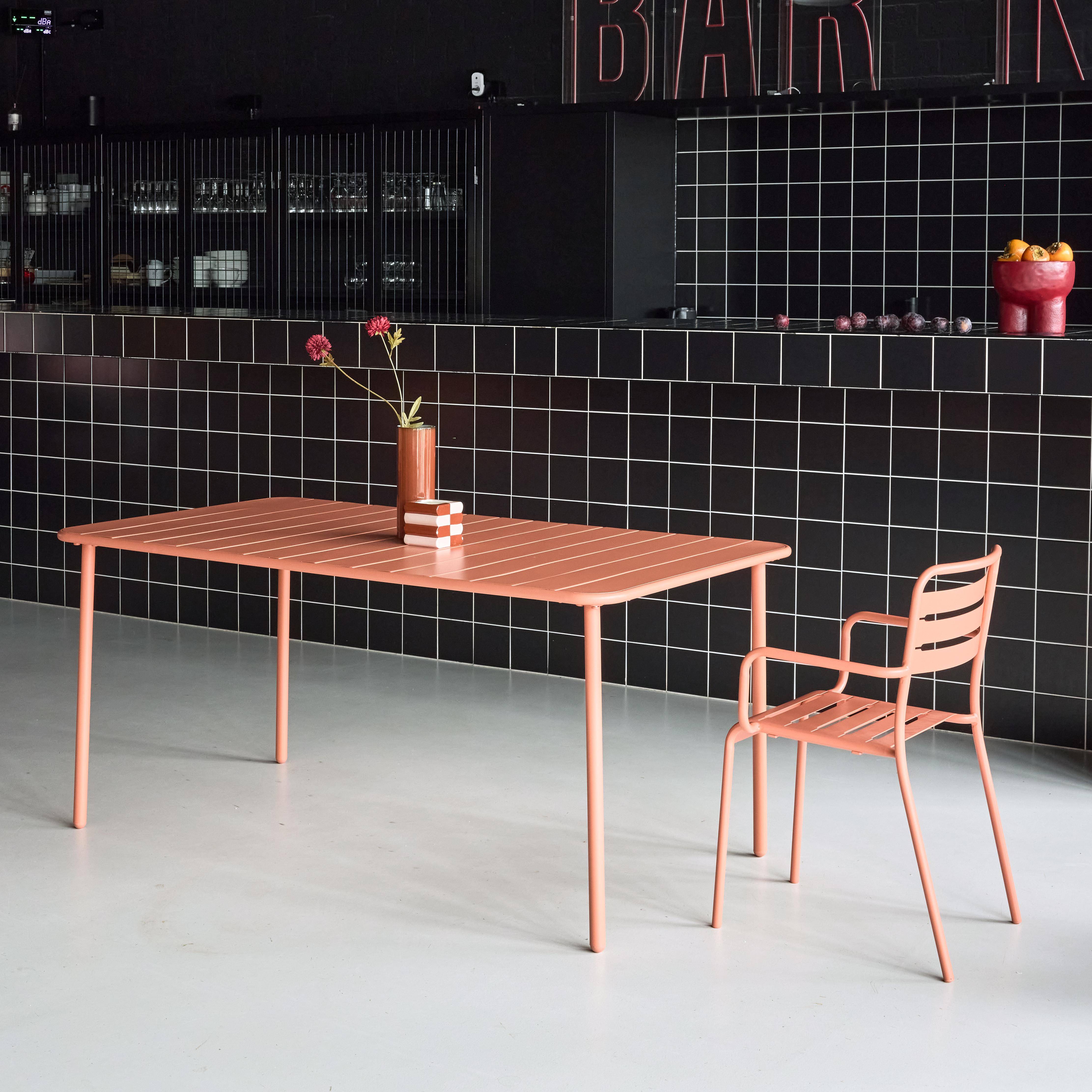 Table de jardin métal 6-8 places, tomette, Amelia, 160x90x72,5cm ,sweeek,Photo2