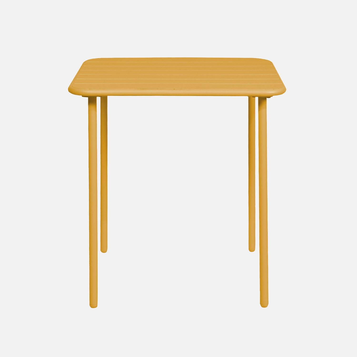 Mesa de jardín metálica de 2 plazas, Amelia 70cm, Ocre, 70x70x72.5 cm Photo3