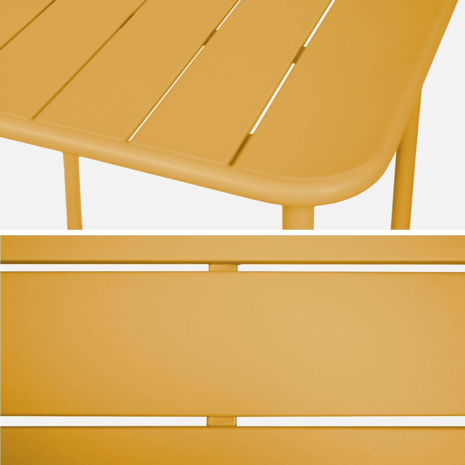 Mesa de jardín metálica de 2 plazas, Amelia 70cm, Ocre, 70x70x72.5 cm Photo5