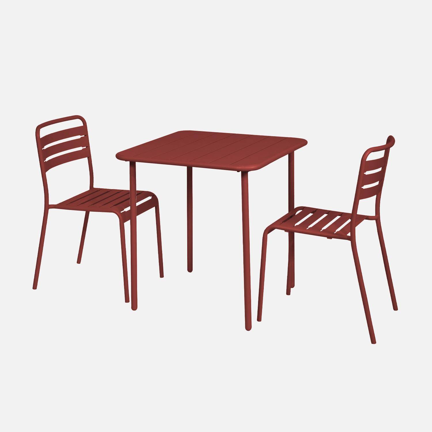 Mesa de jardín metálica de 2 plazas, Amelia 70cm, Tierra de siena, 70x70x72.5 cm,sweeek,Photo4