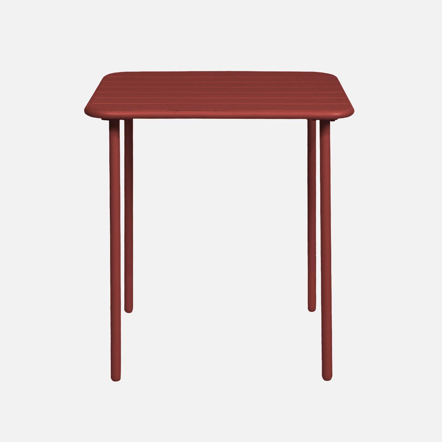 Mesa de jardín metálica de 2 plazas, Amelia 70cm, Tierra de siena, 70x70x72.5 cm,sweeek,Photo3