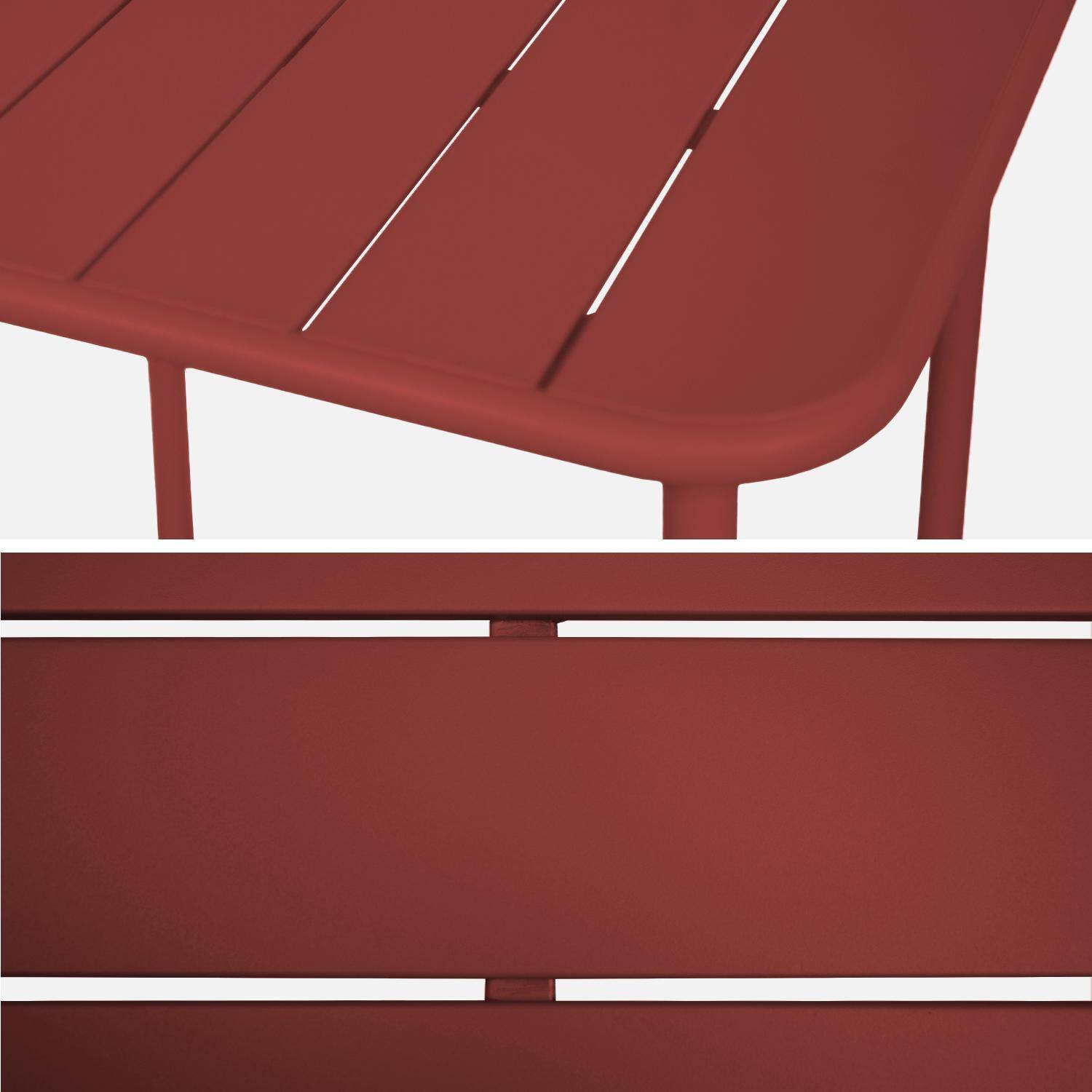 Mesa de jardín metálica de 2 plazas, Amelia 70cm, Tierra de siena, 70x70x72.5 cm Photo5