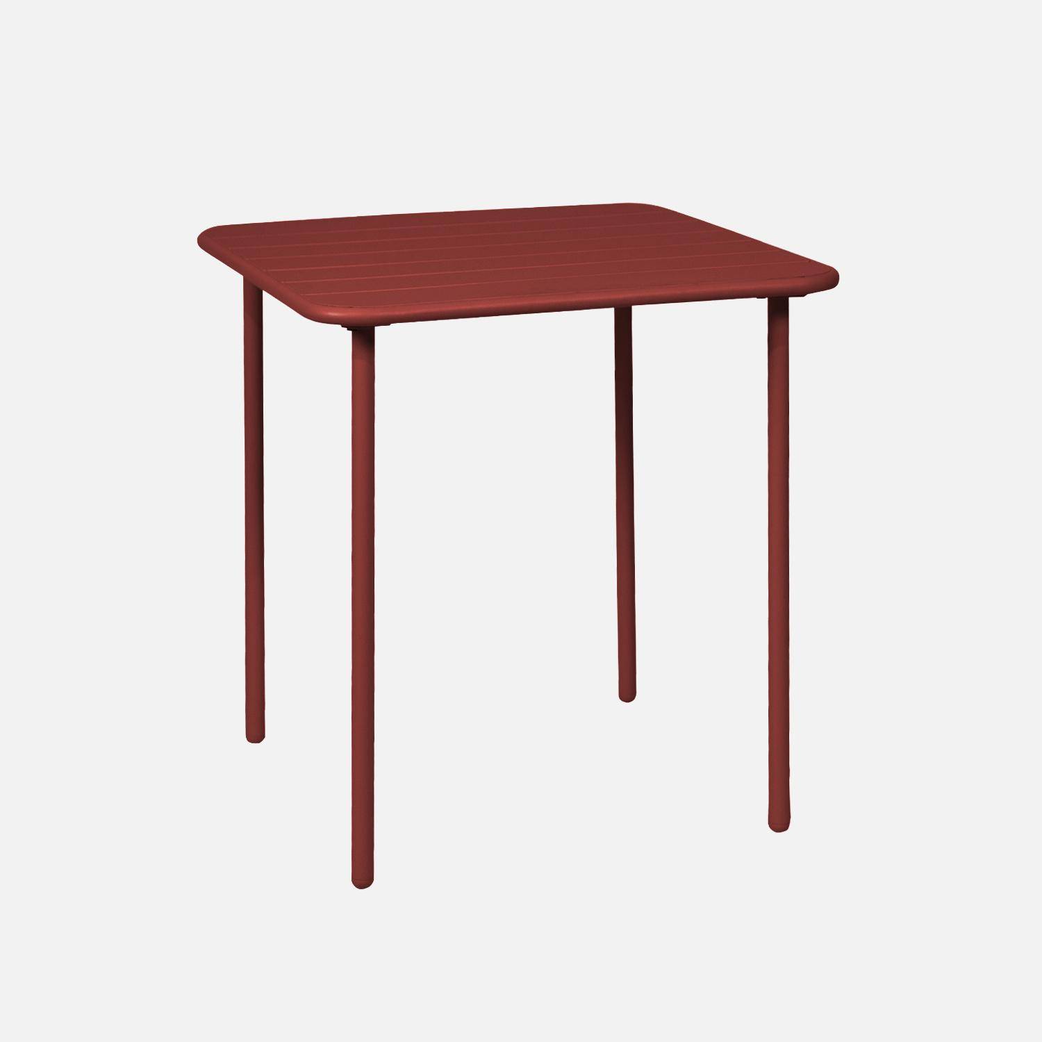 Mesa de jardín metálica de 2 plazas, Amelia 70cm, Tierra de siena, 70x70x72.5 cm,sweeek,Photo2