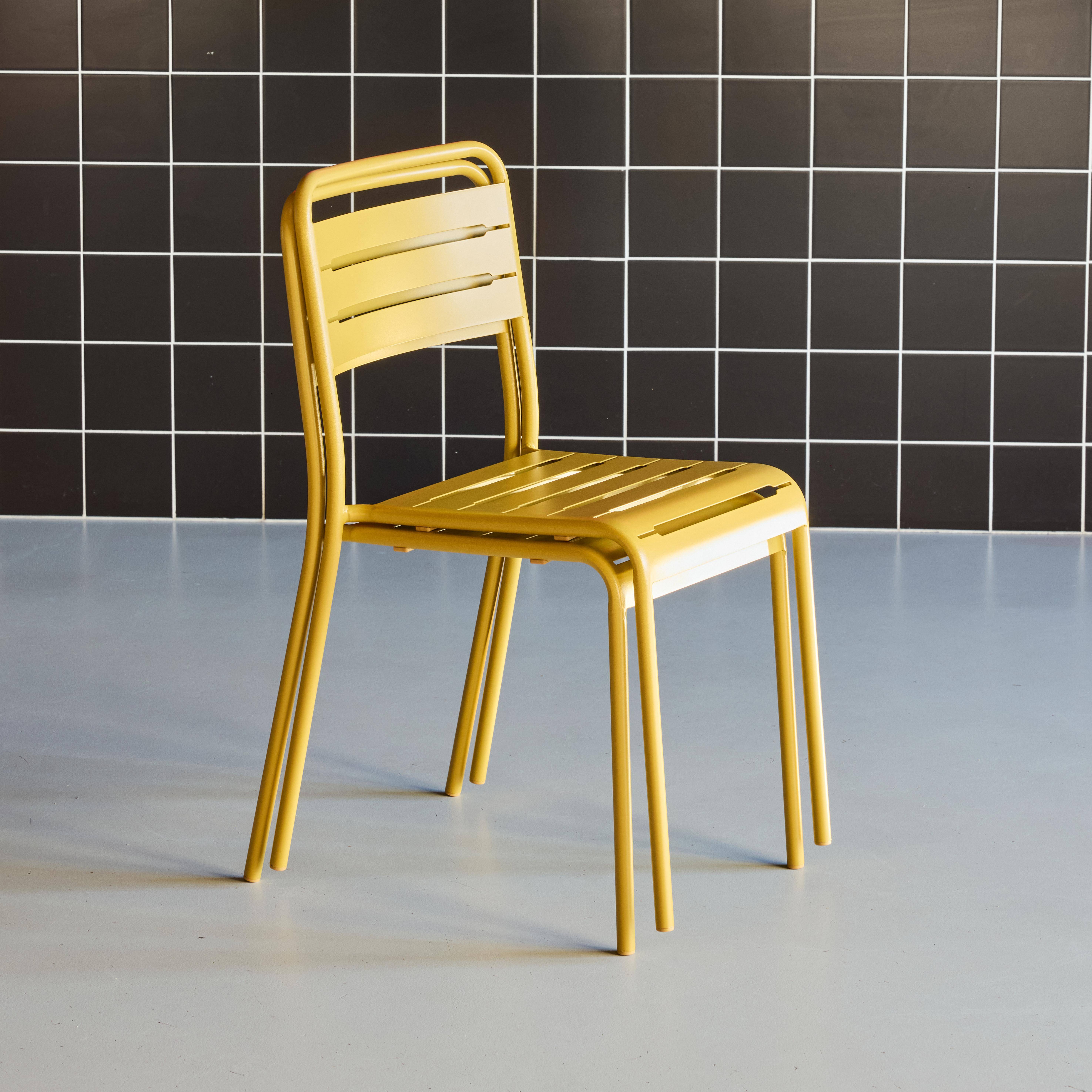 Set di 2 sedie da giardino in acciaio, Amelia, Ocra, 44x52x79 cm,sweeek,Photo2