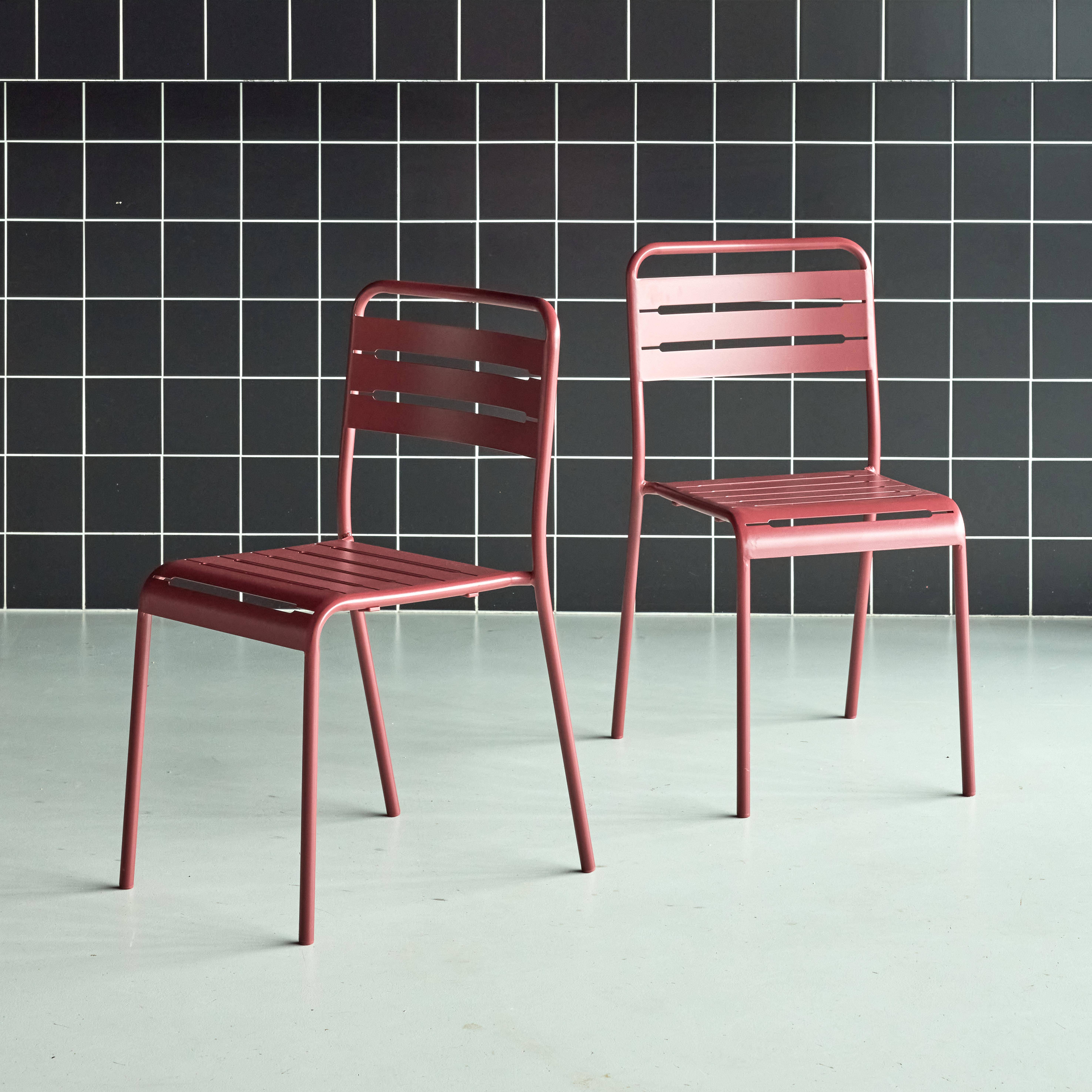 Set 2 sedie da giardino in acciaio Terra di siena - 44x52x79 cm,sweeek,Photo2