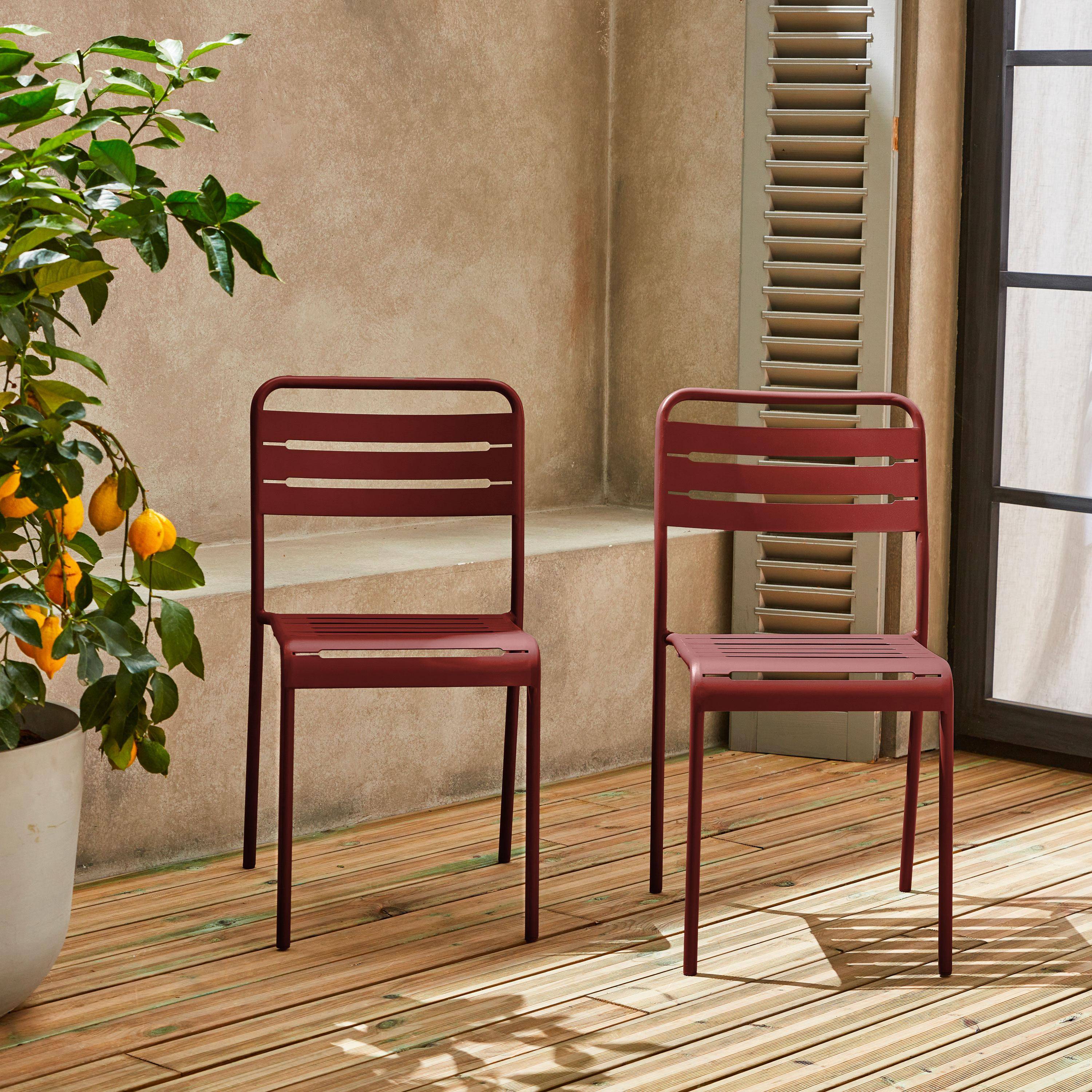 Set 2 sedie da giardino in acciaio Terra di siena - 44x52x79 cm Photo1