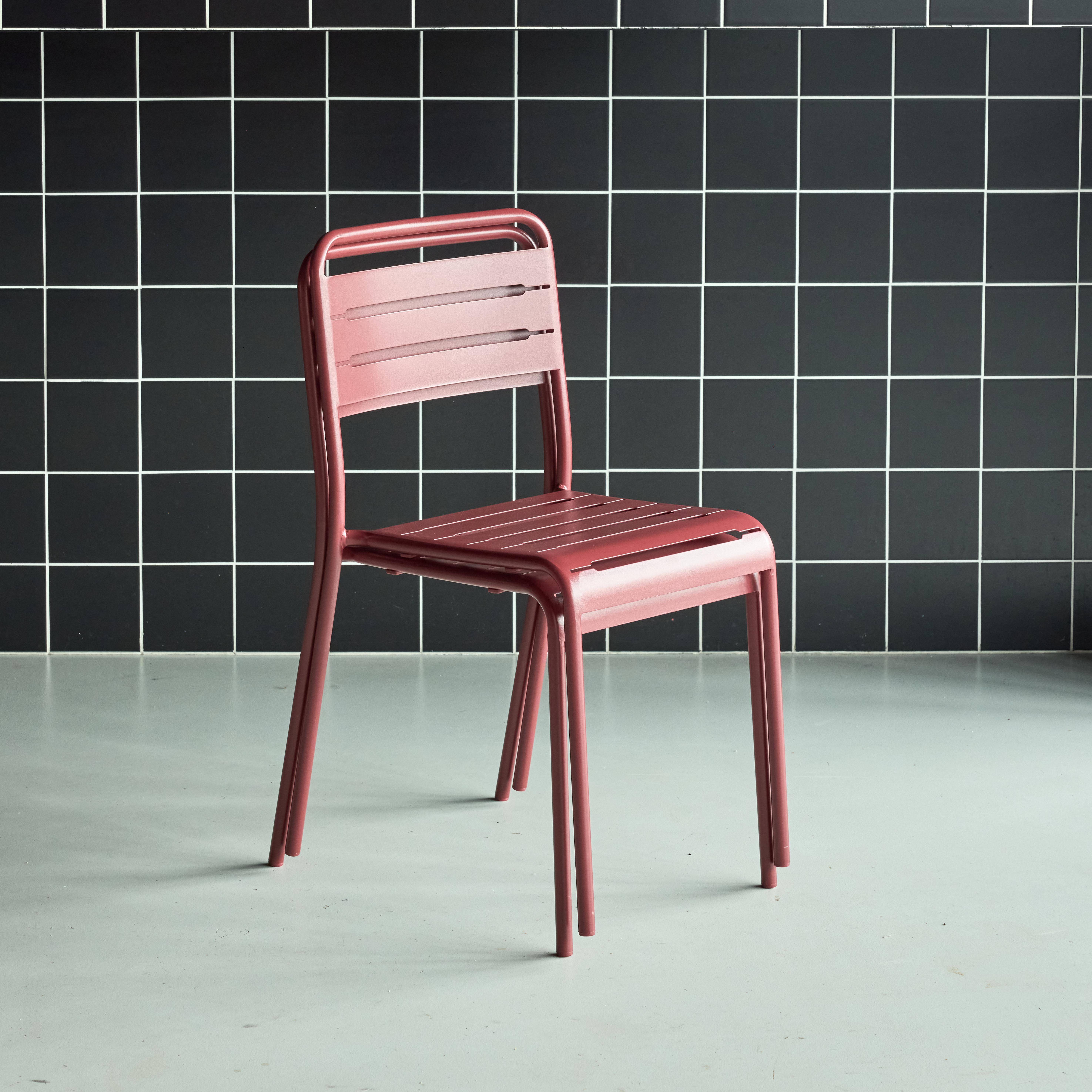 Set di 2 sedie da giardino in acciaio, Amelia, Terra di siena, 44x52x79 cm Photo2