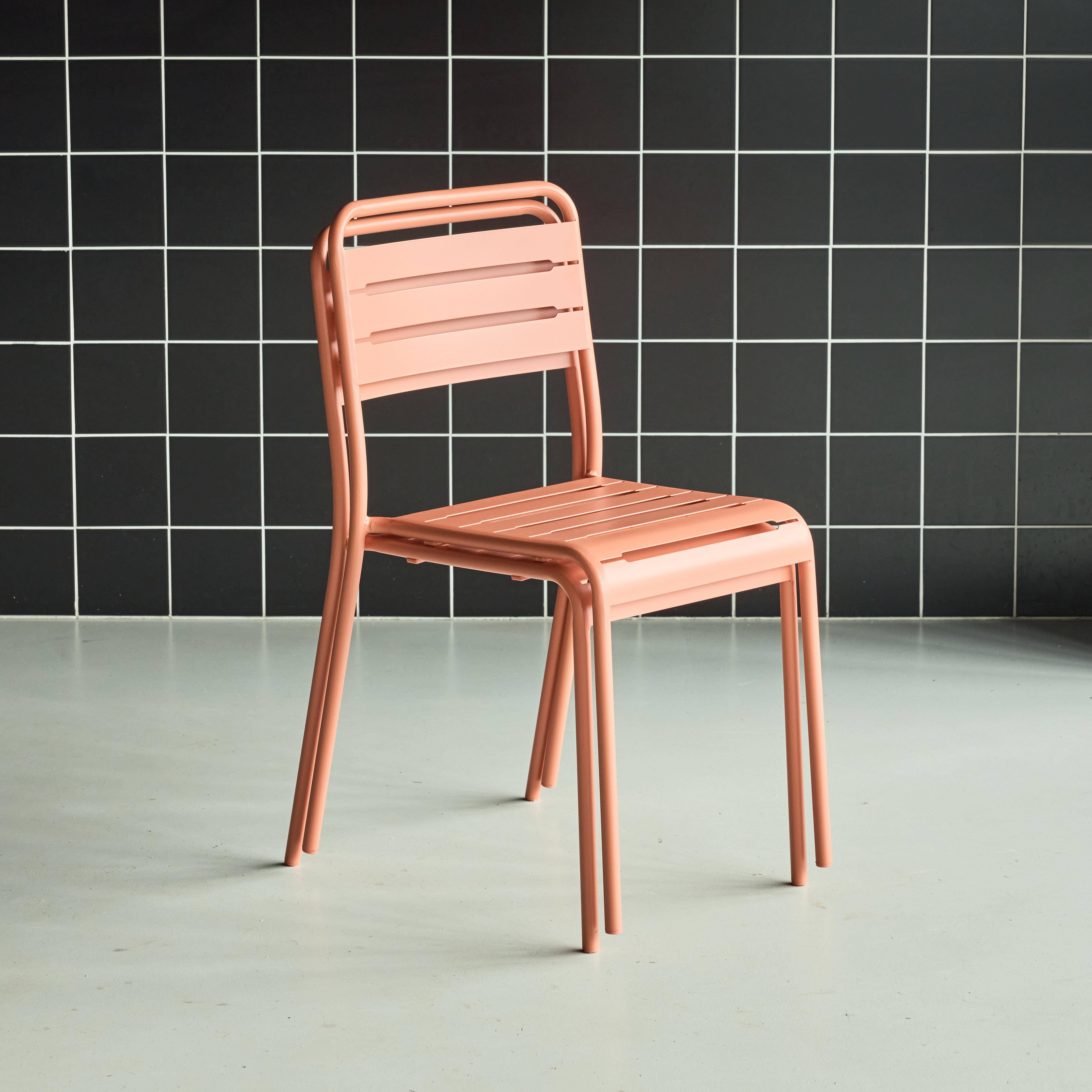 Set di 2 sedie da giardino in acciaio, Amelia, Rosa tostato, 44x52x79 cm Photo2