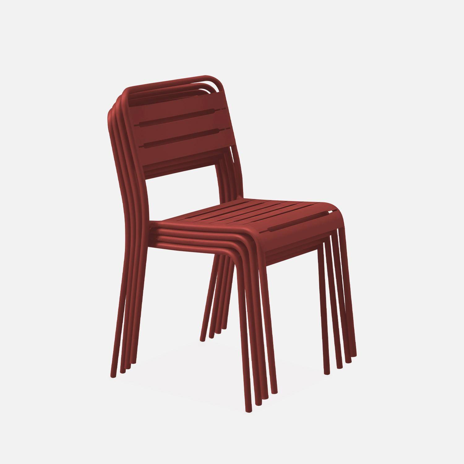 Silla de jardín de acero, set de 4, Amelia, Tierra de siena, 44x52x79 cm Photo4