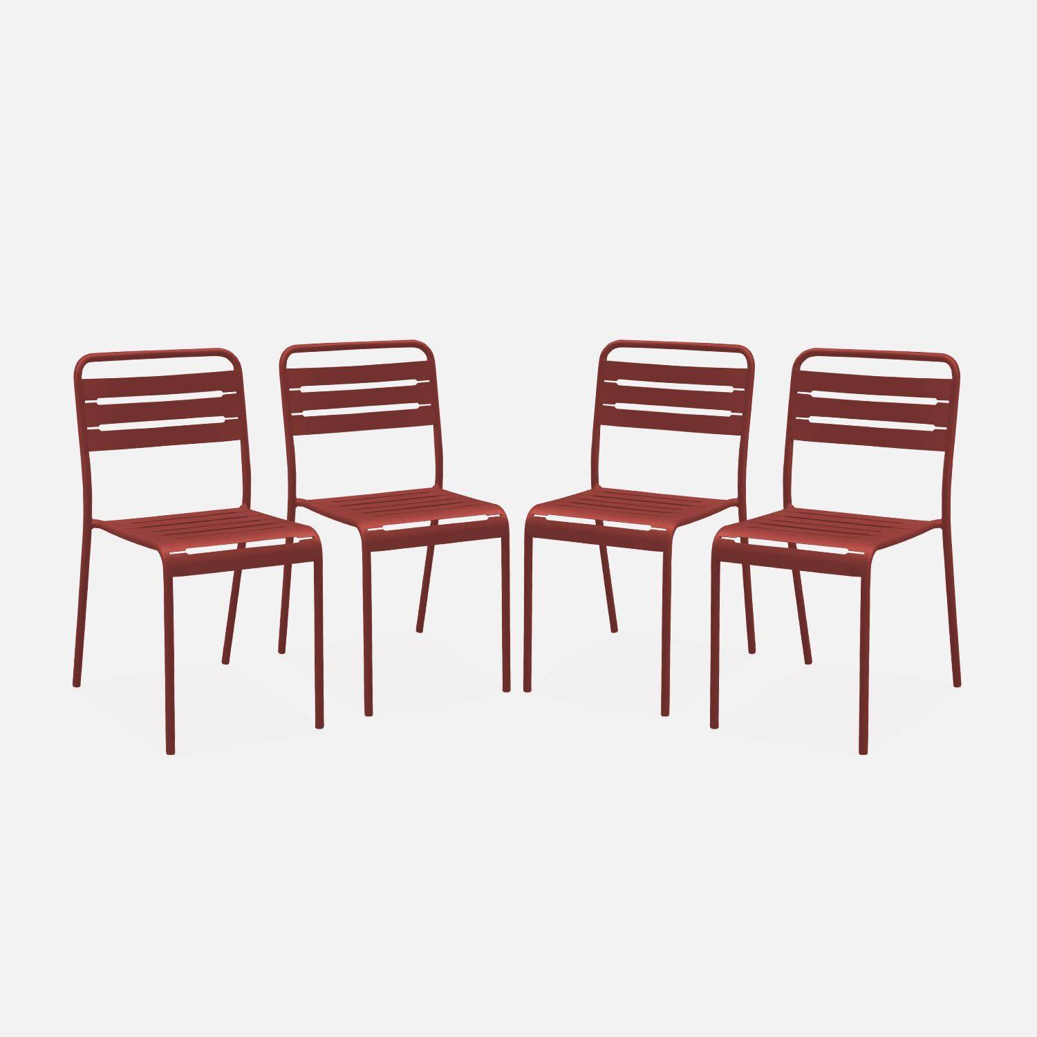 Silla de jardín de acero, set de 4, Amelia, Tierra de siena, 44x52x79 cm Photo2