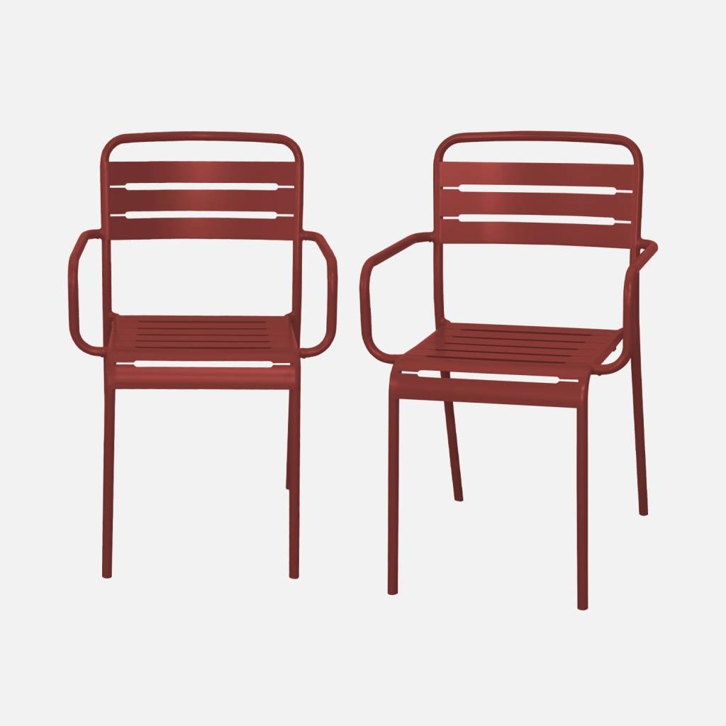 Sillón de jardín en acero, set de 2, Tierra de siena