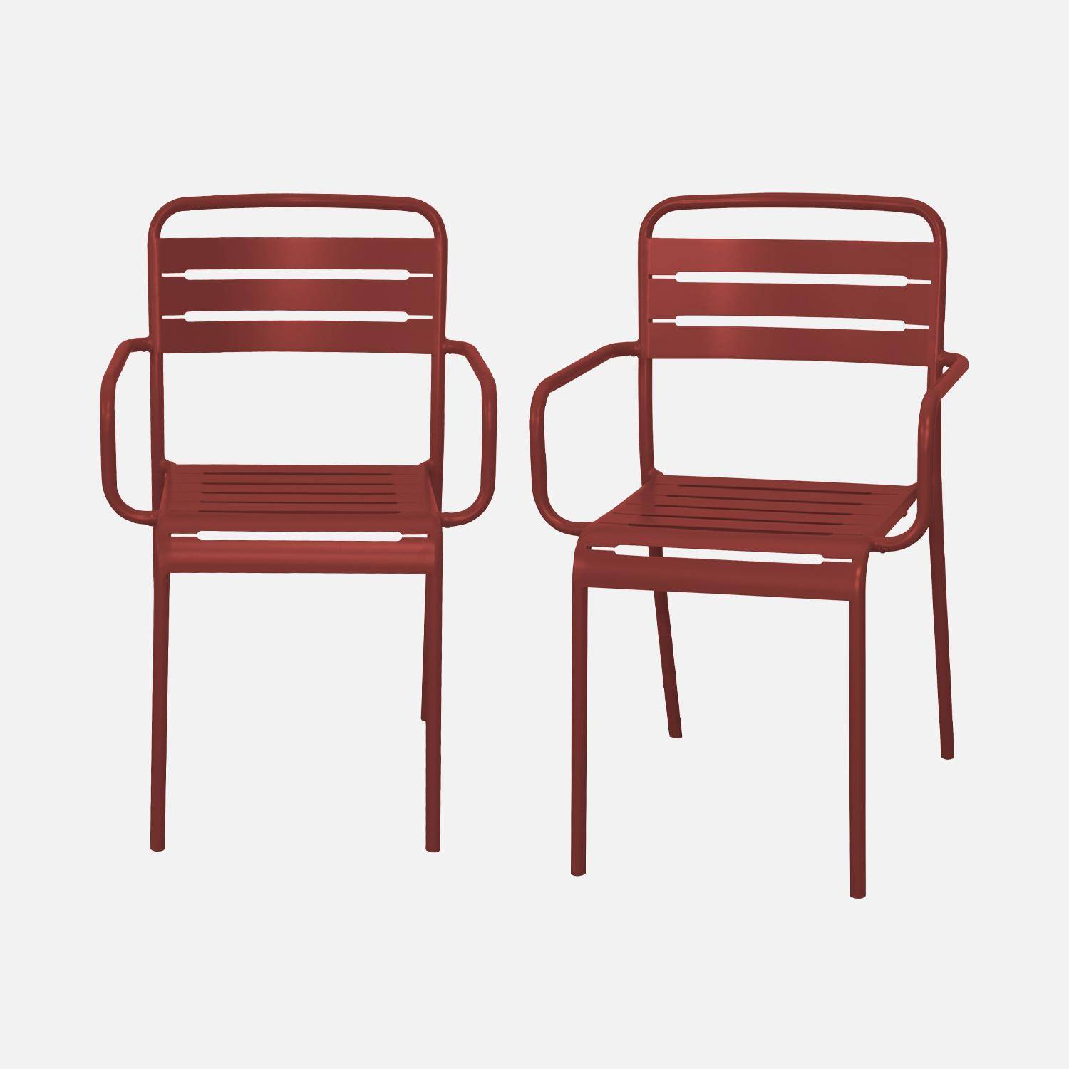 Lot de 2 fauteuils de jardin acier, 2 places, terre de sienne, Amelia, L50.4 X P53 X H79.5cm ,sweeek,Photo2