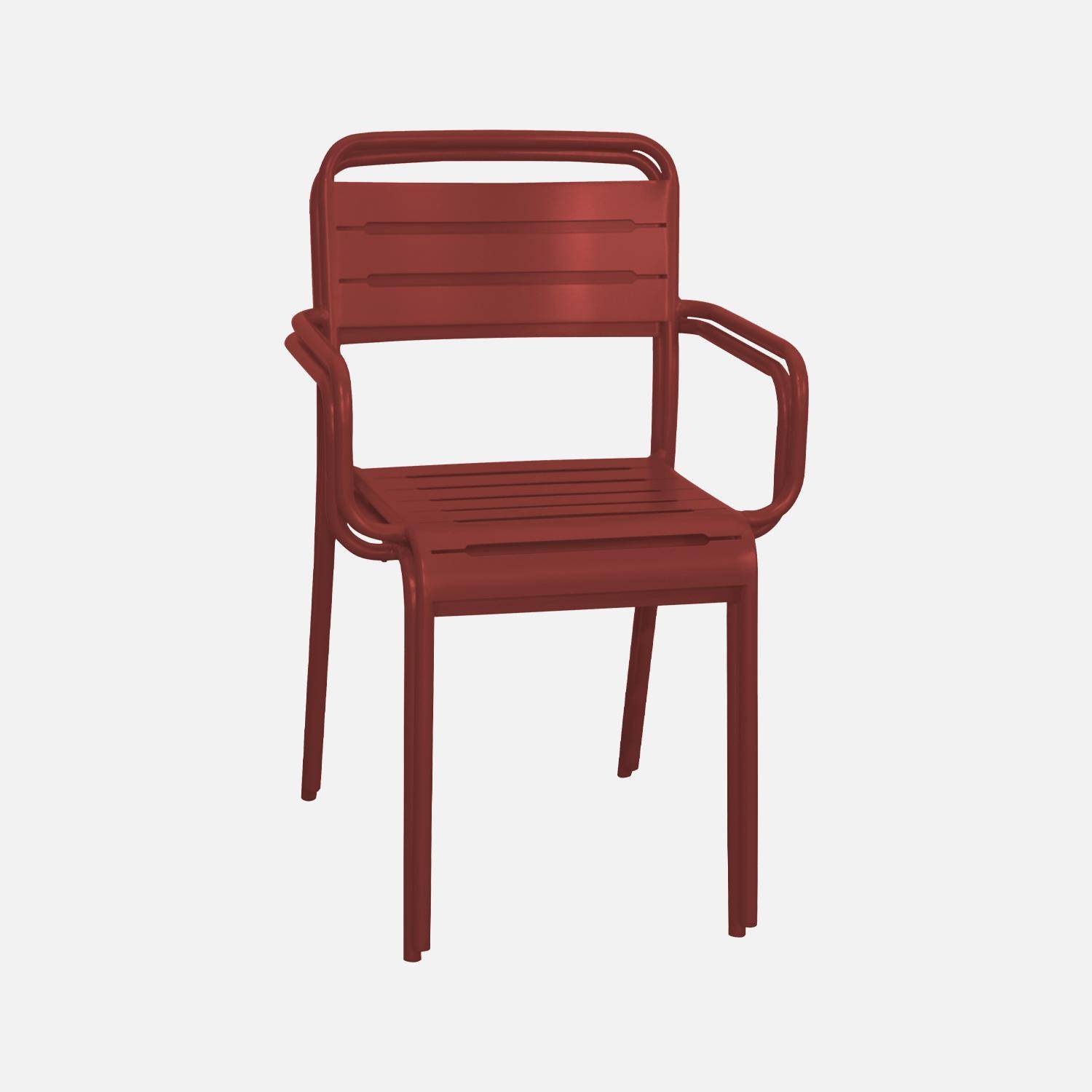 Lot de 2 fauteuils de jardin acier, 2 places, terre de sienne, Amelia, L50.4 X P53 X H79.5cm ,sweeek,Photo4