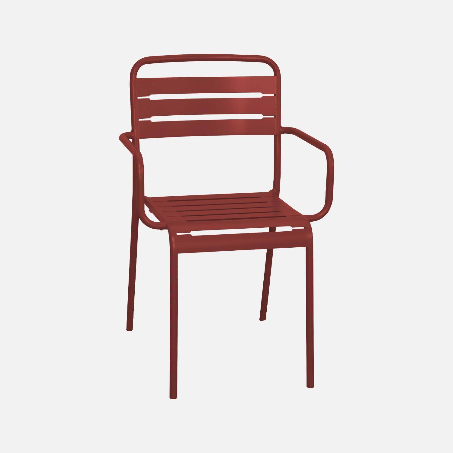 Lot de 2 fauteuils de jardin acier, 2 places, terre de sienne, Amelia, L50.4 X P53 X H79.5cm ,sweeek,Photo3